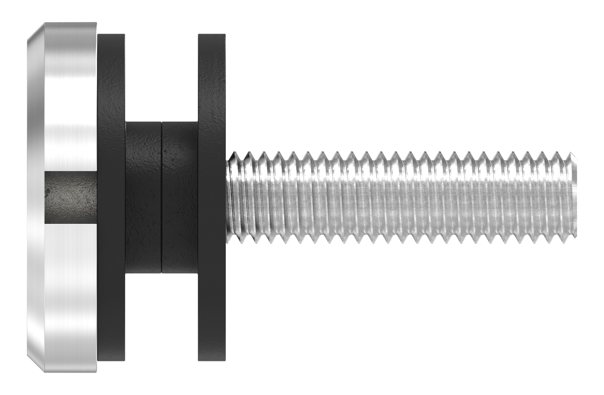 Punkthalter d=30mm Oberteil mit Gewindestift M8x45mm AISI 304 geschliffen