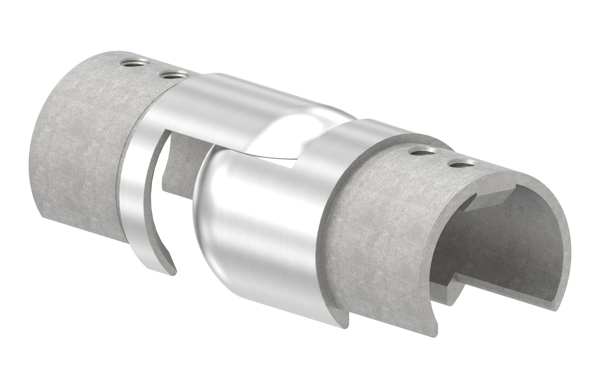 Flexible connector, horizontal for channel tube d=42,4x1,5mm (90-180°) AISI 316 satin finish