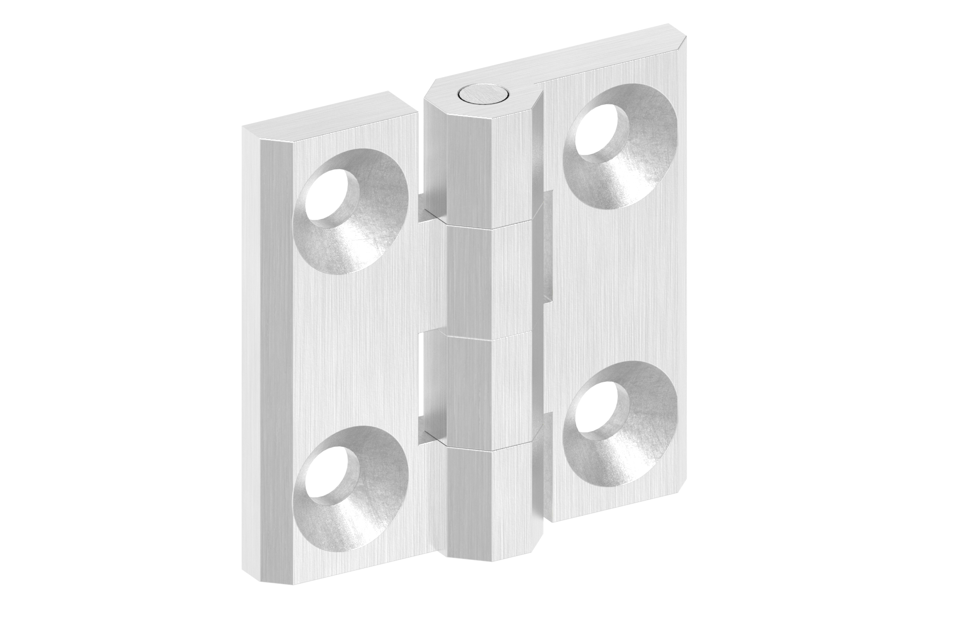 Hinge 40x40mm with fixing hole for M5 counter sunk screw AISI 316 satin finish