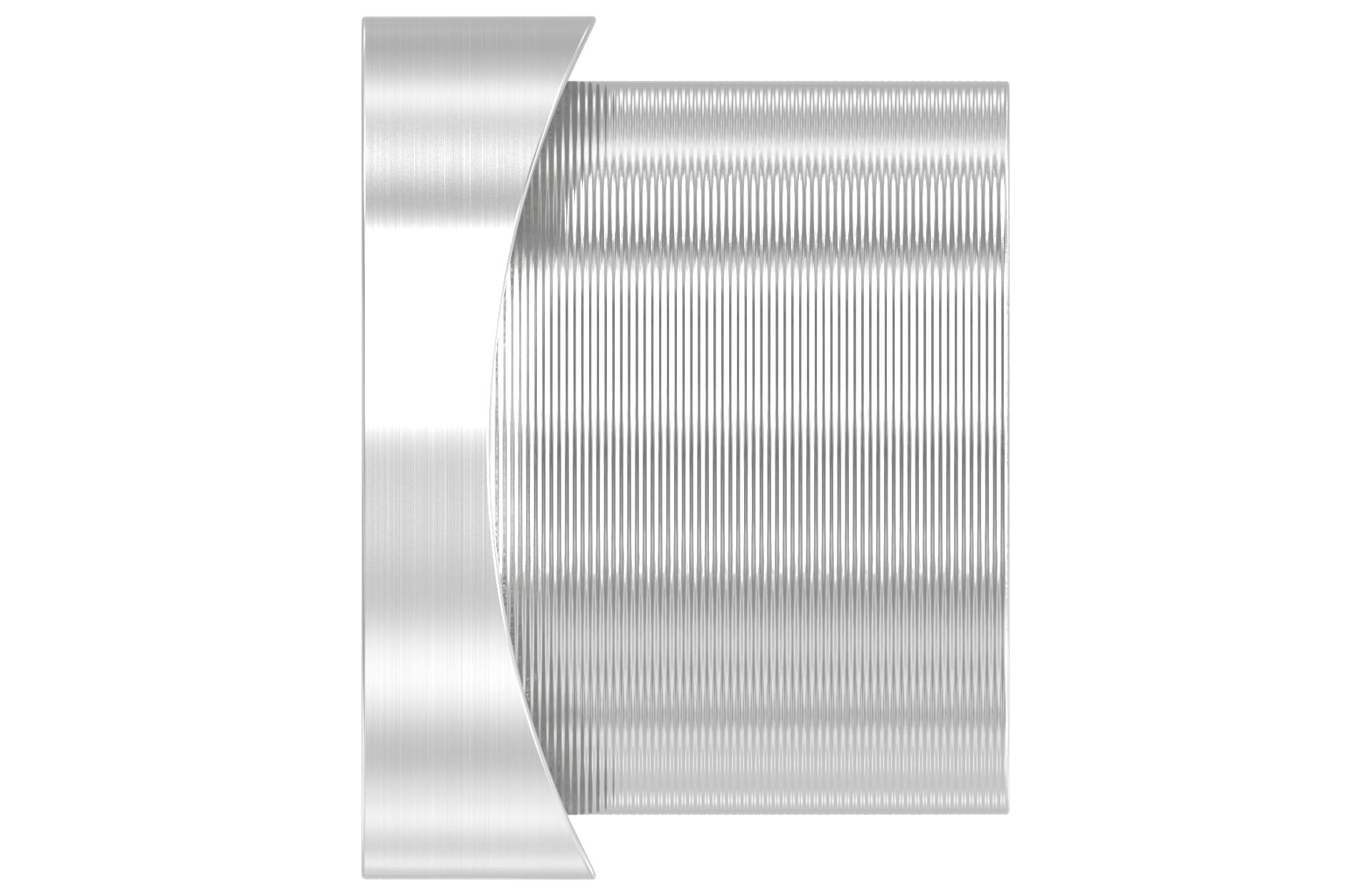 Bussola filettata con attacco per tubo d=42,4mm per cardine regolabile M12 (IN116-012) AISI 304 sat.