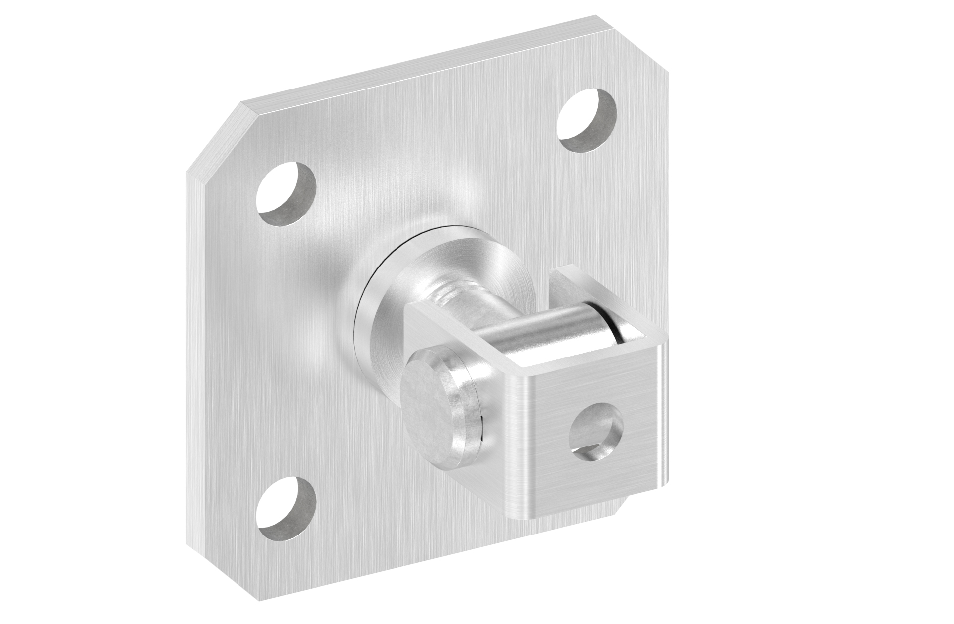 Adjustable door hinge M16 with fixing plate AISI 316 satin finish