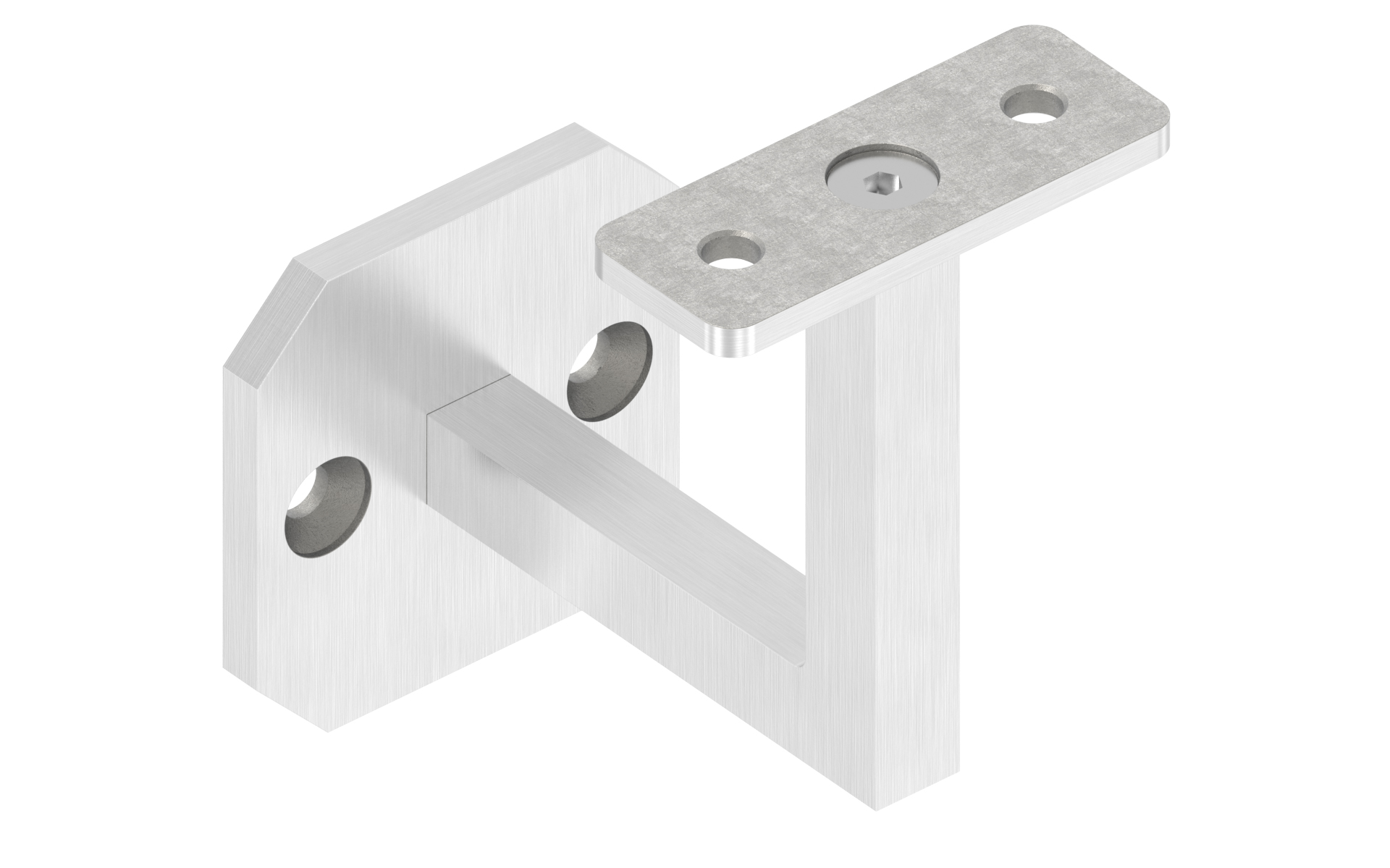 Wall bracket support for square profil AISI 304 satin finish