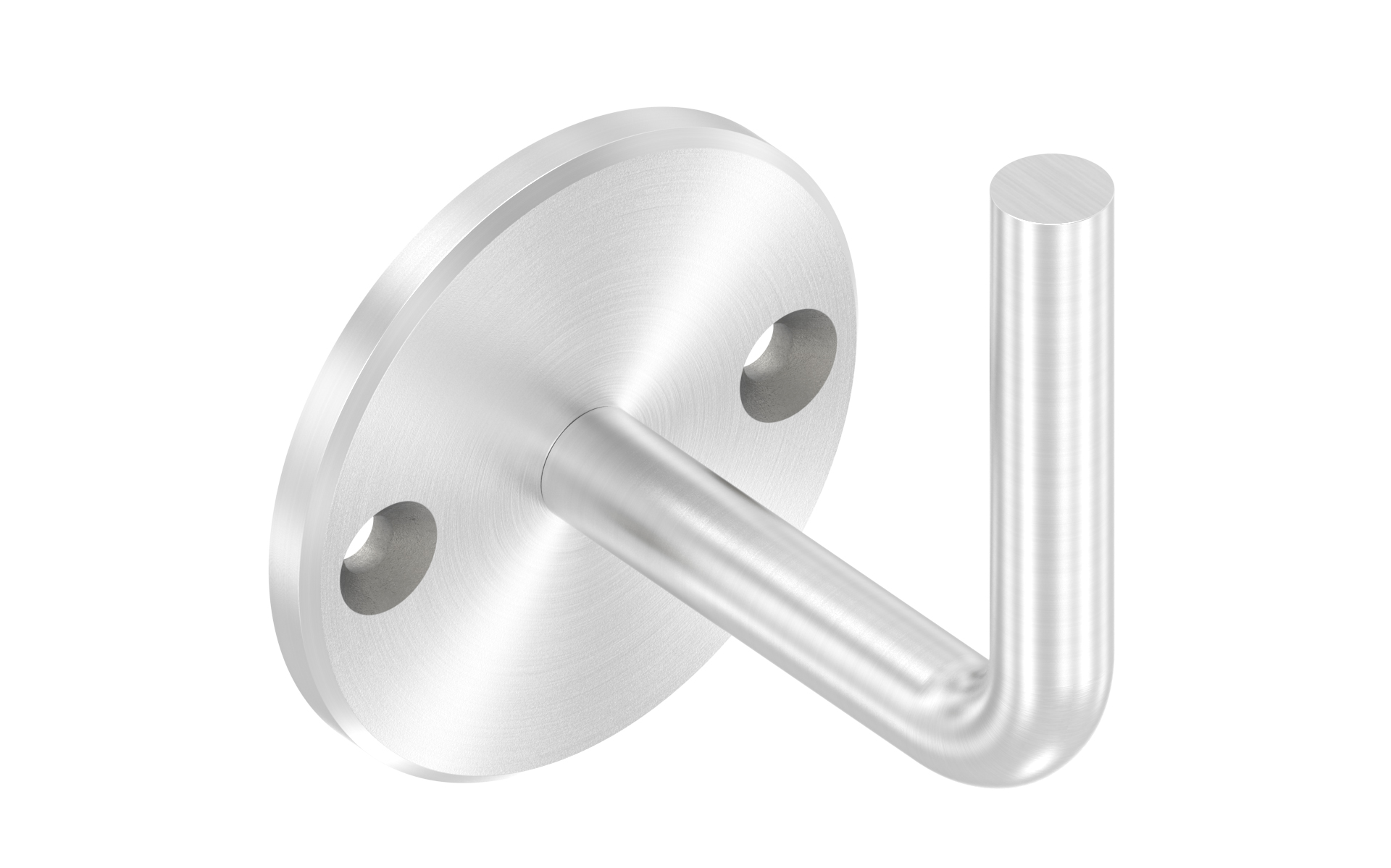 Wall bracket with fixed pin to weld it and plate d=70mm AISI 304 satin finish