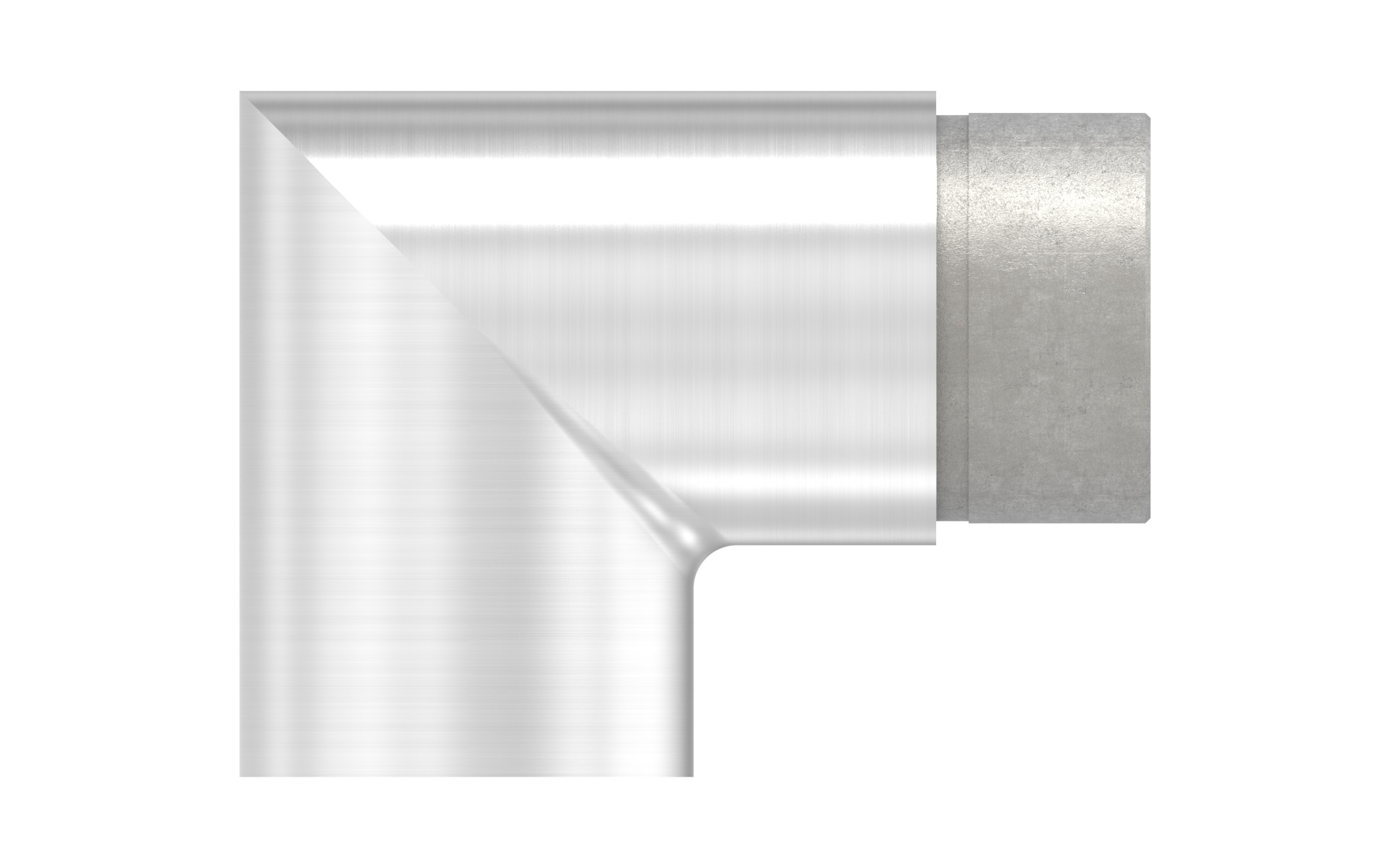 Angled end connector 90 degree d=42,4x2mm AISI 304 satin finish