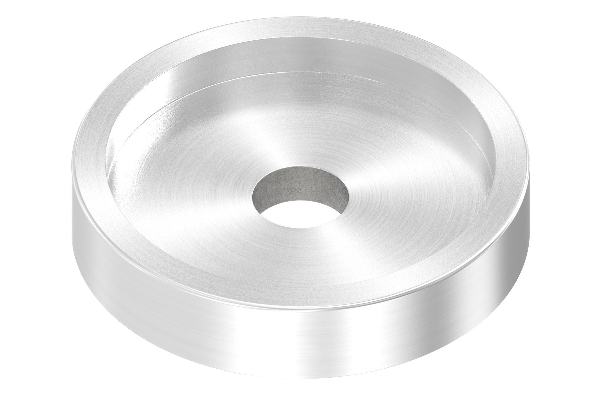 Baseplate d=50mm for round tube 42,4x2mm with hole Ø10,5mm AISI 304 satin finish