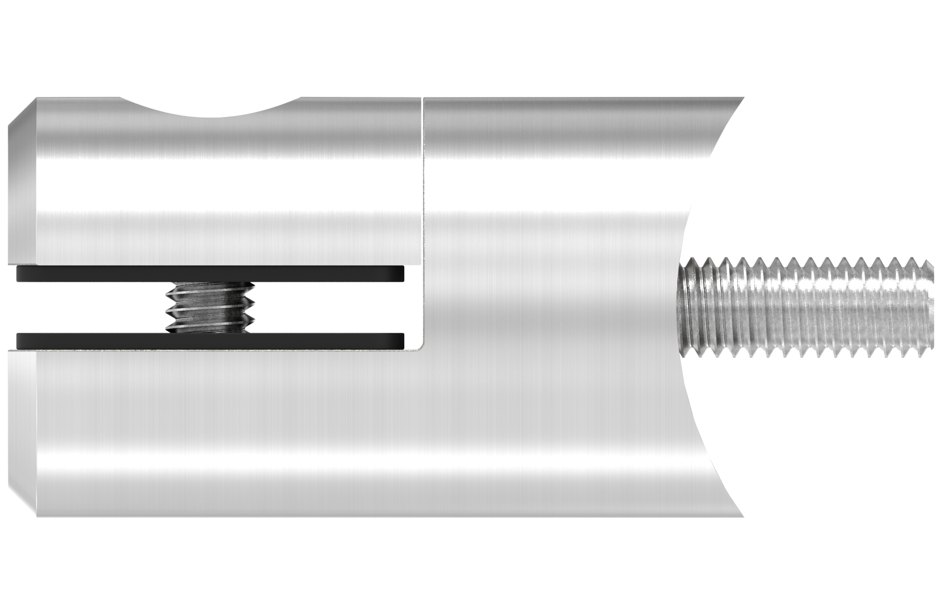 Blechadapter für Blech 1,5 - 4mm mit rundem Anschluss für Rohr d=42,4mm AISI 316 geschliffen