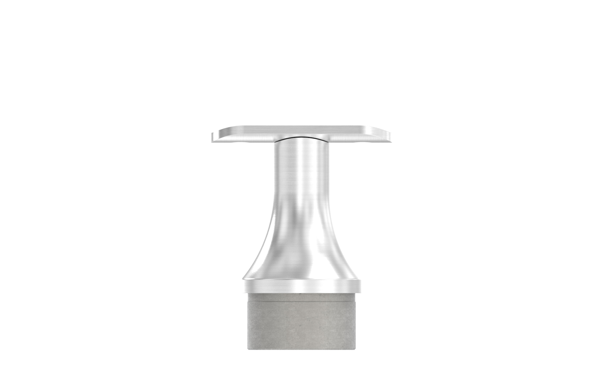 Fixed handrail support for tube d=42,4x2mm AISI 304 satin finish