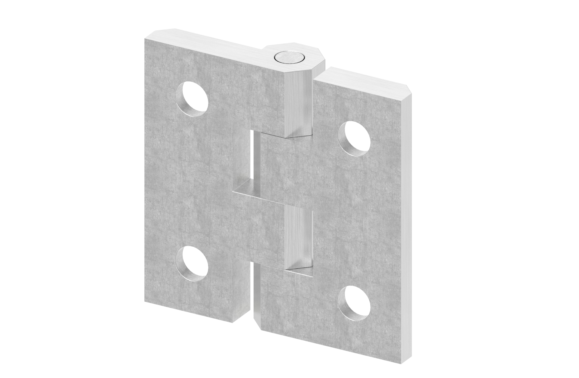 Cerniera 40x40mm con fori di fissaggio M5 per vite testa svasata in AISI 316 sat.