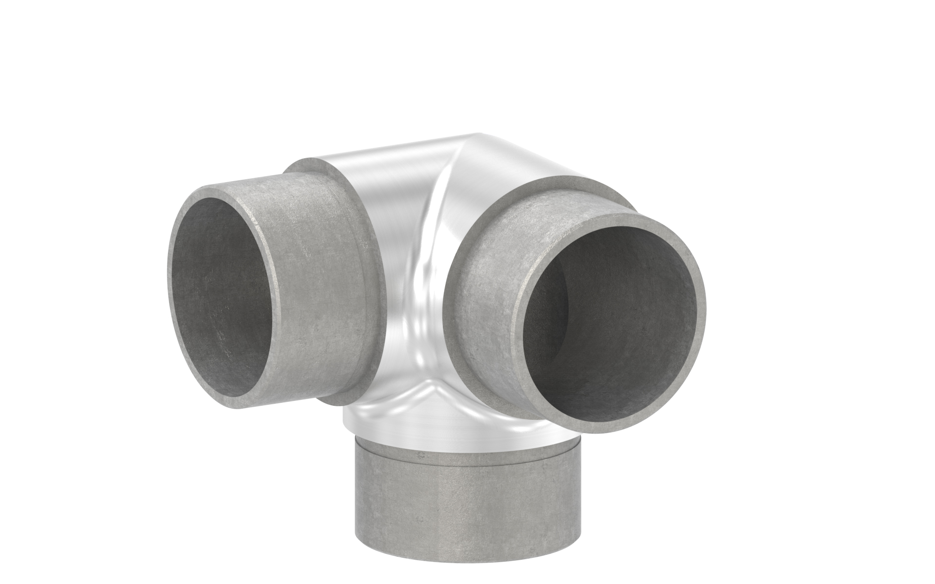 Pipe connector 'Y' d=42,4x2mm AISI 304 satin finish