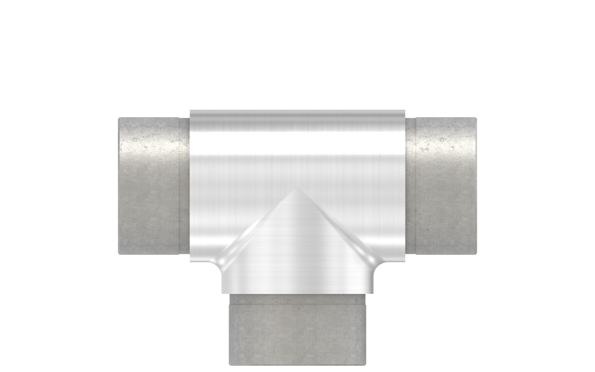 Cross connector d=42,4x2mm AISI 304 satin finish