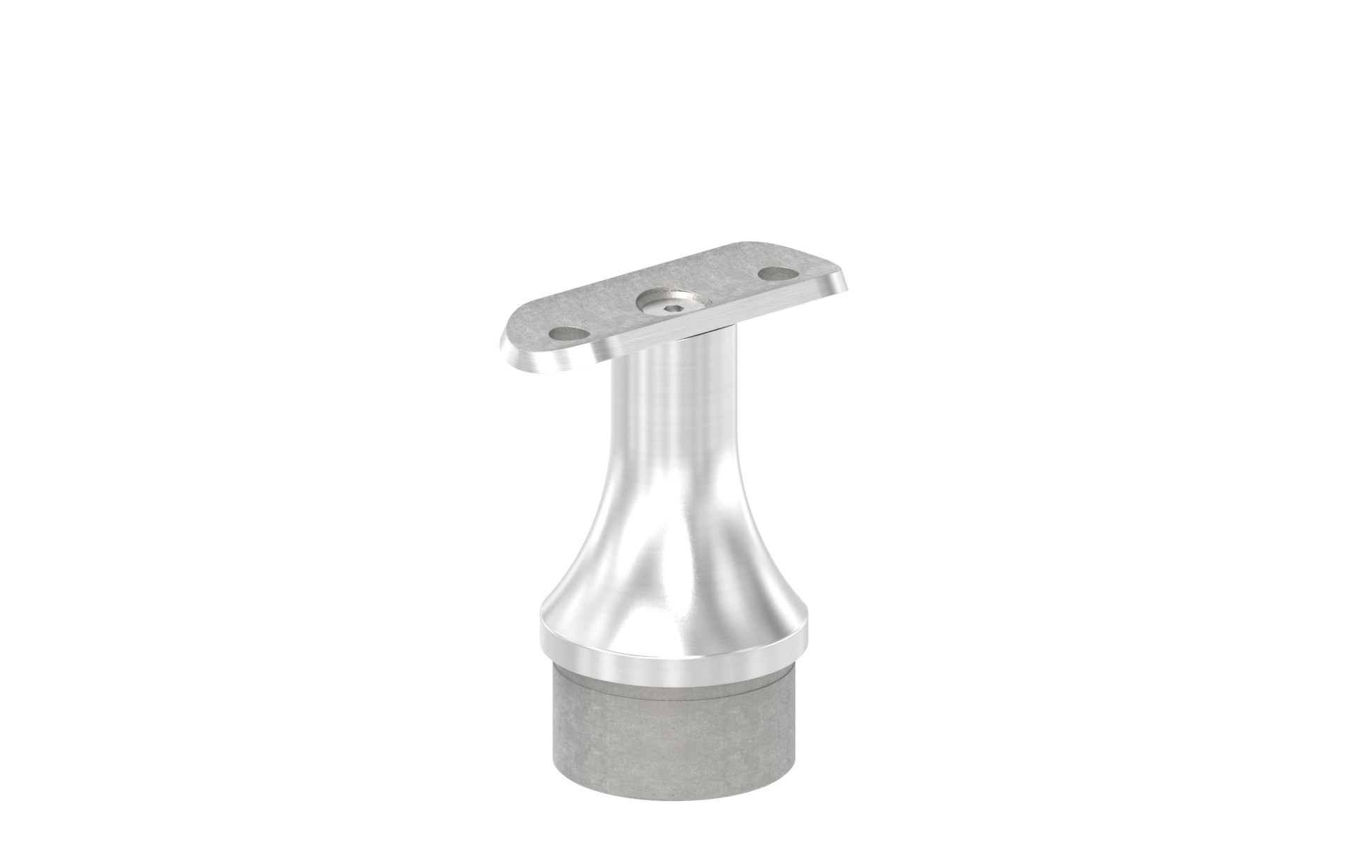 Fixed handrail support for tube d=42,4x2mm AISI 304 satin finish