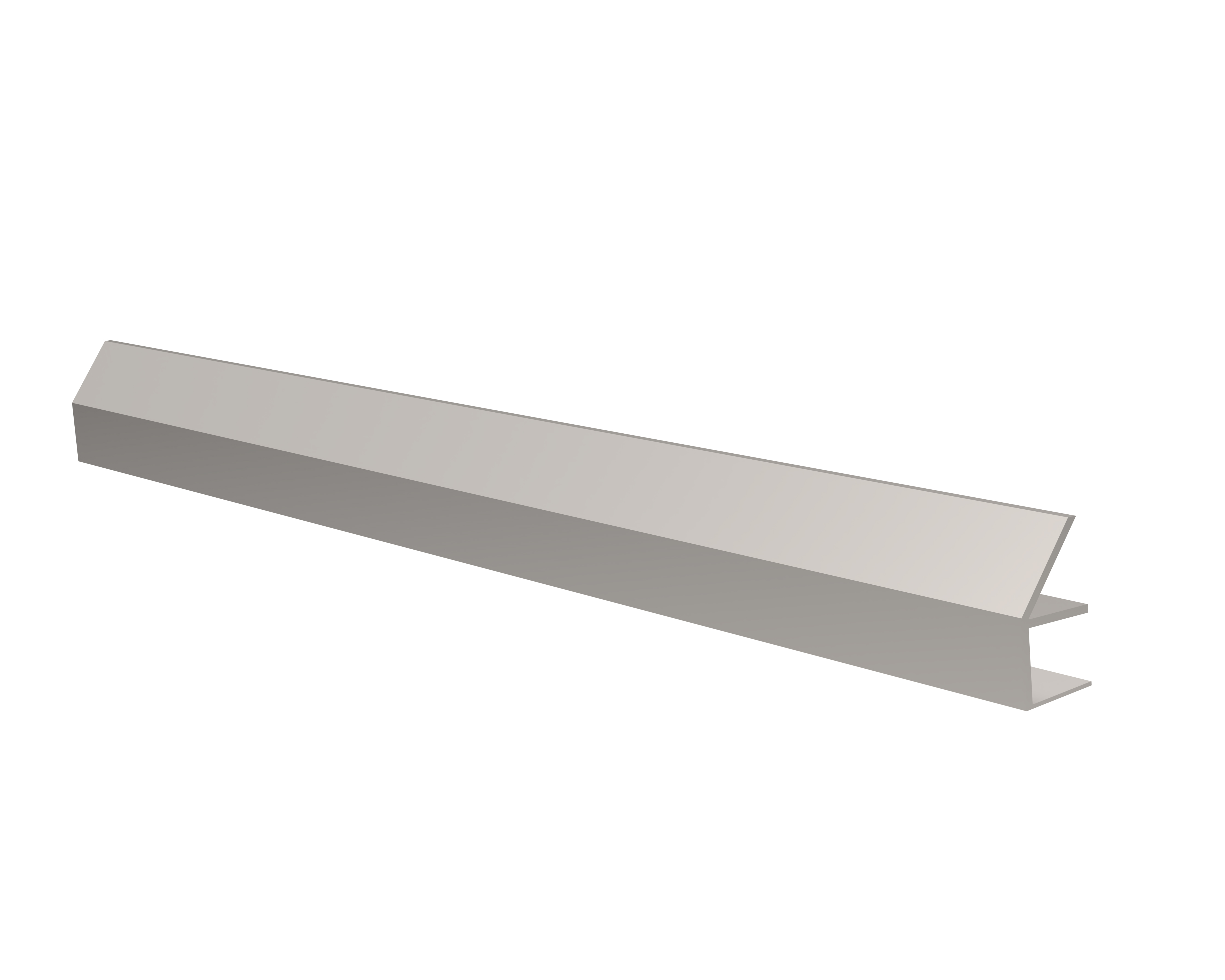 Rain gutter for canopy alu profile Type 'ID' for glass 17,52mm, L=3000mm stainless steel look