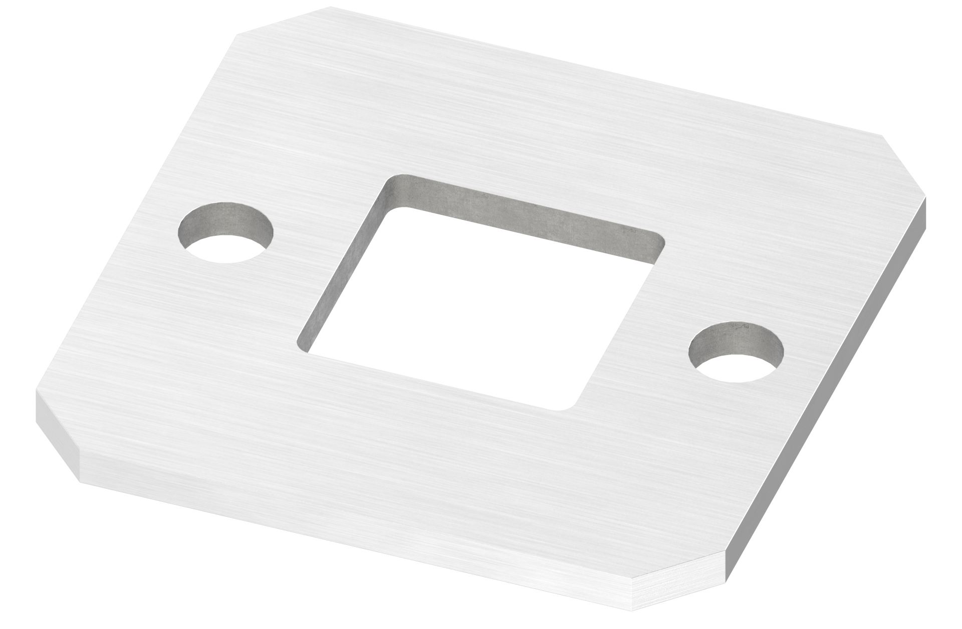 Baseplate 100x100x6mm laser cutted for flat profile 40x40mm AISI 304 satin finish