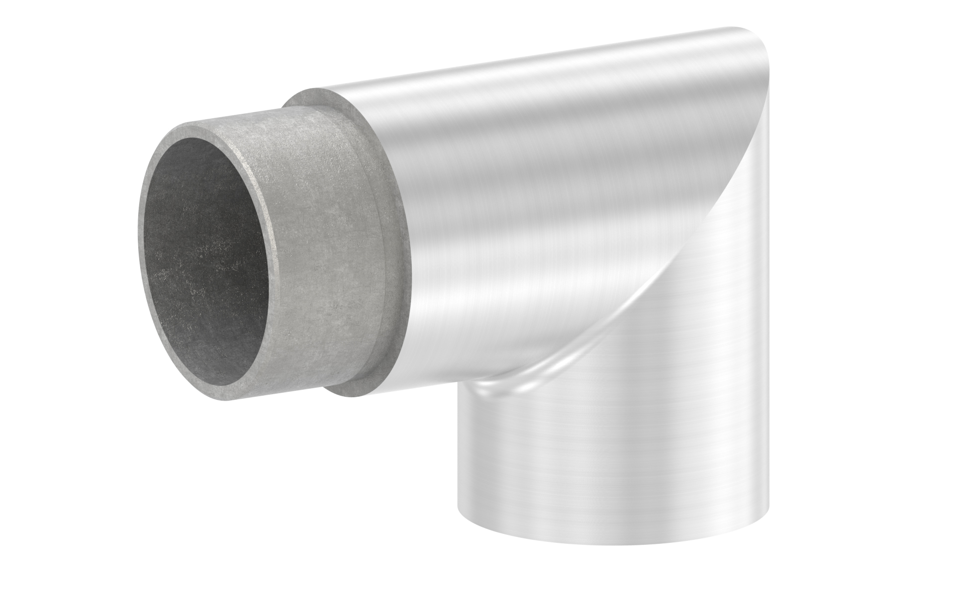 Angled end connector 90 degree d=42,4x2mm AISI 304 satin finish