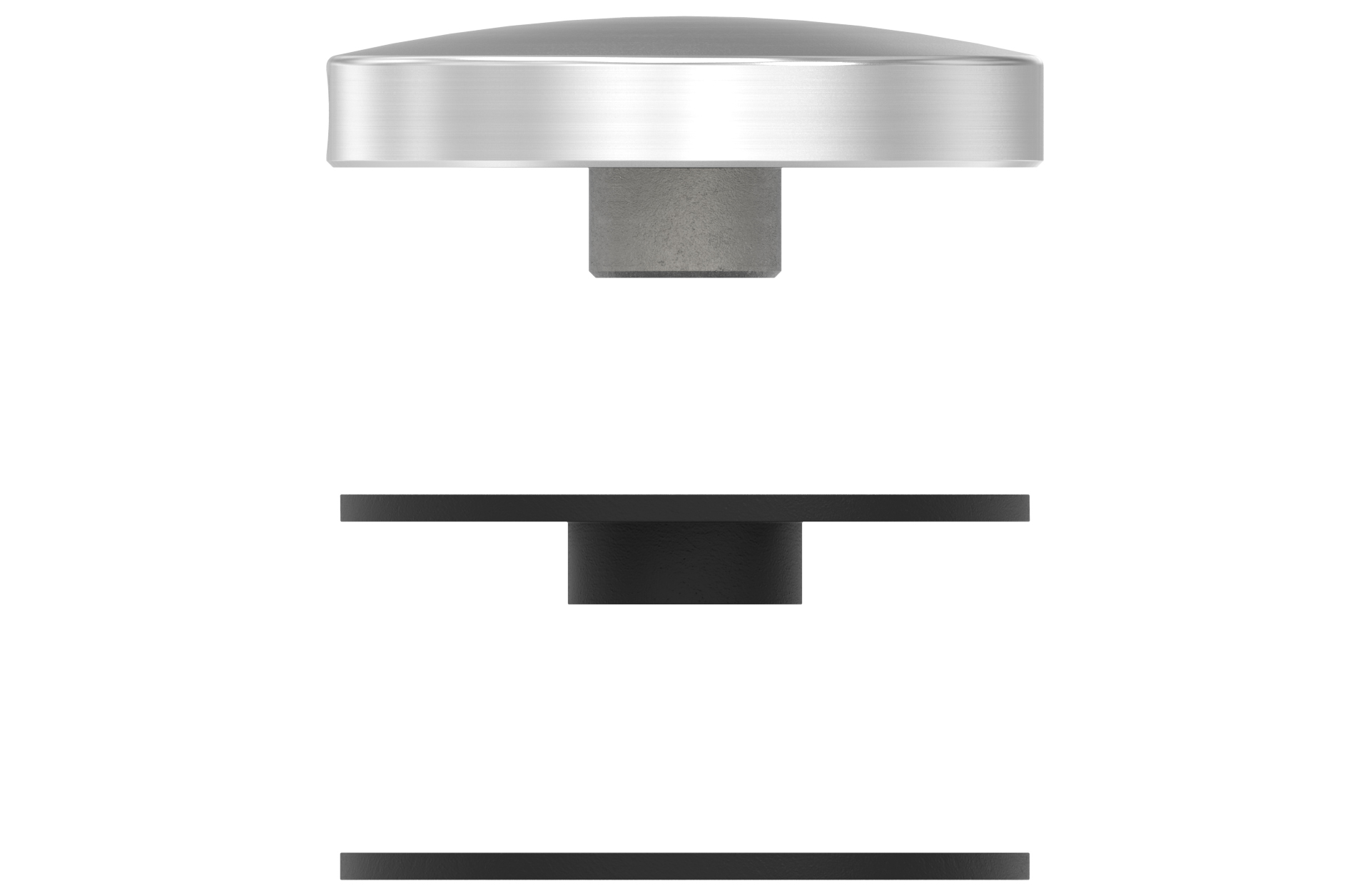 Glass holder d=52mm head part with rubbers AISI 304 satin finish