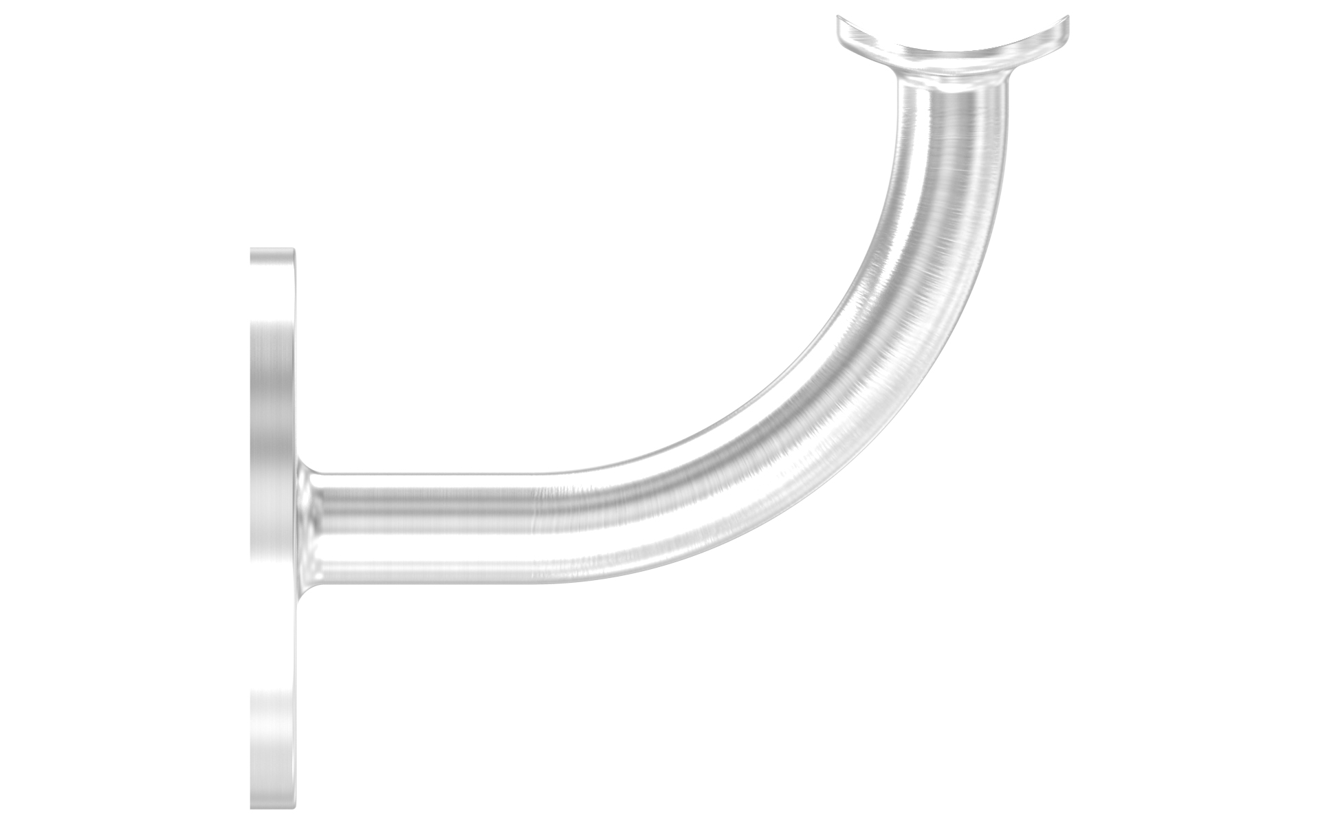 Wall bracket with fixed pin and plate for handrail d=42,4mm AISI 304 satin finish