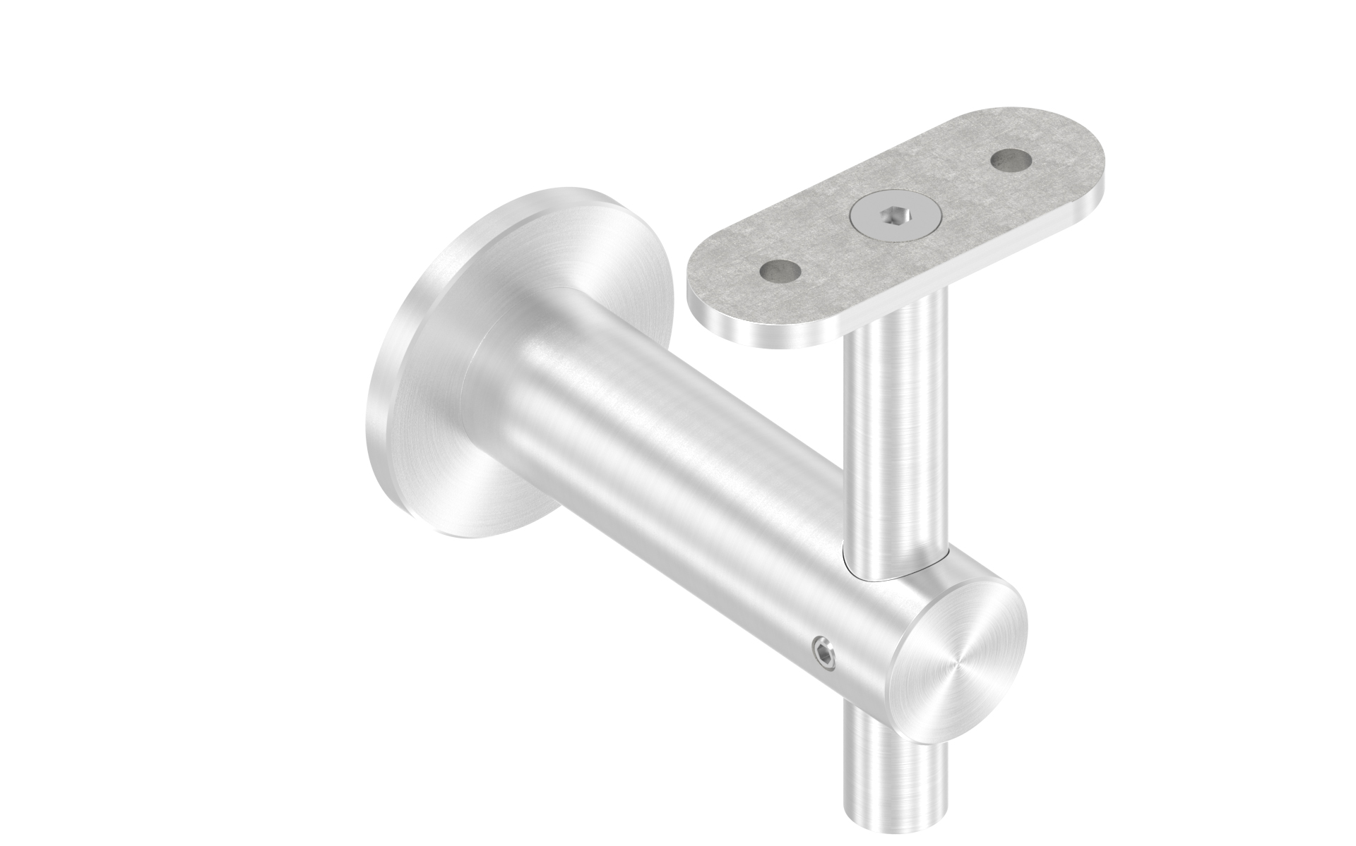 Fixed wall bracket support with flat mounting plate AISI 304 satin finish