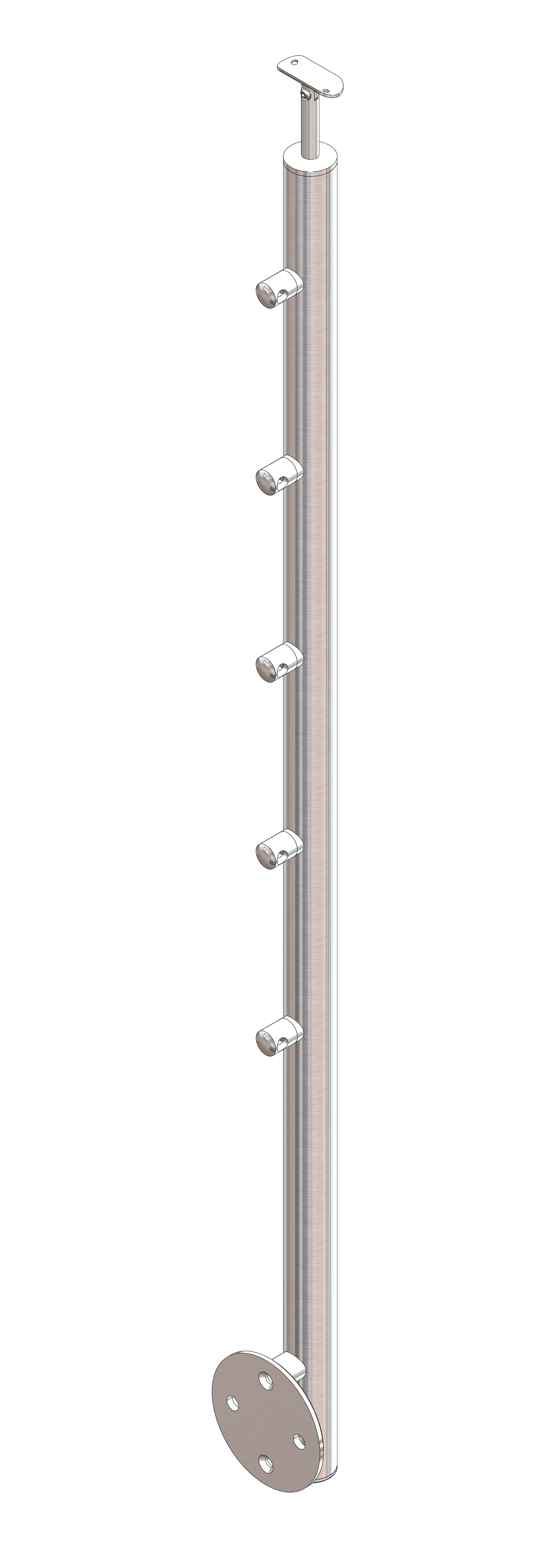 Round post Ø 42,4x2mm L=1330mm AISI 304 sat.(stair post)