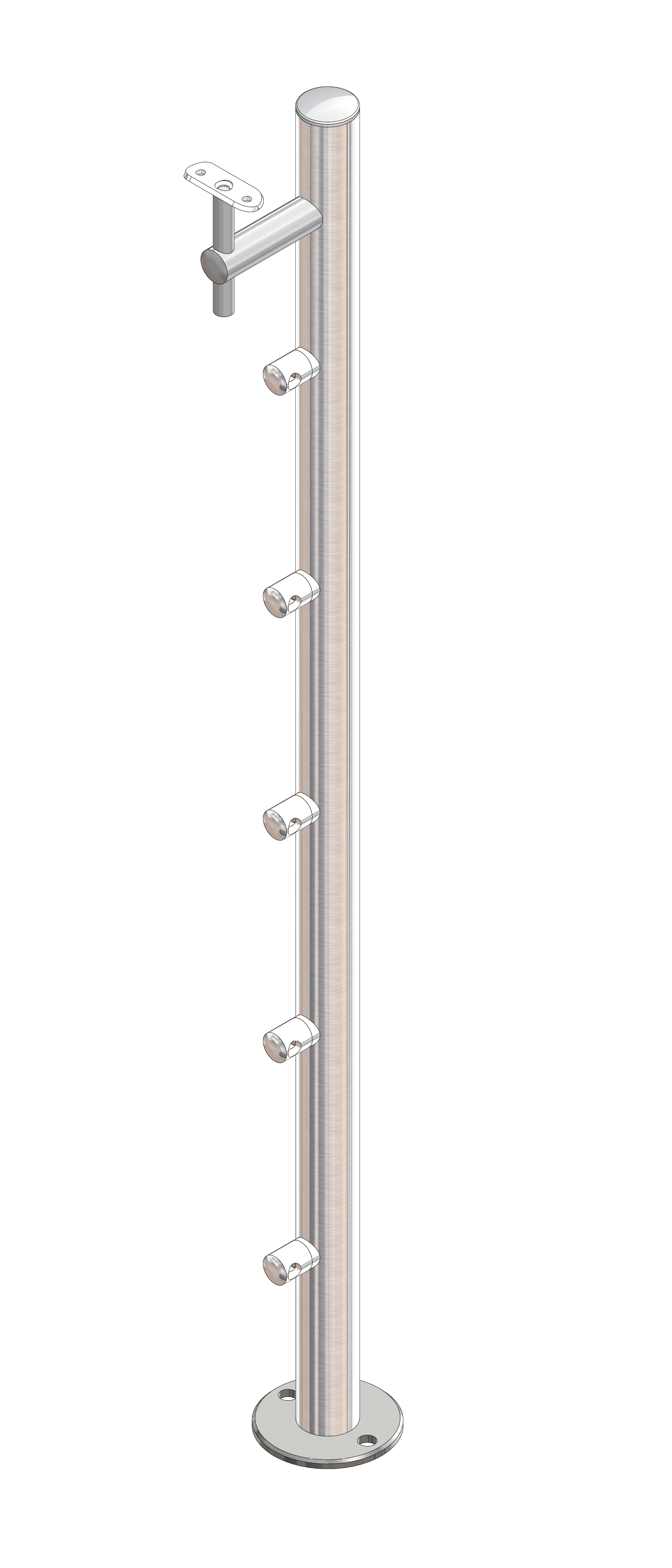 Rundpfosten Ø42,4x2mm L= 1050mm AISI 304 sat.(Treppensteher)