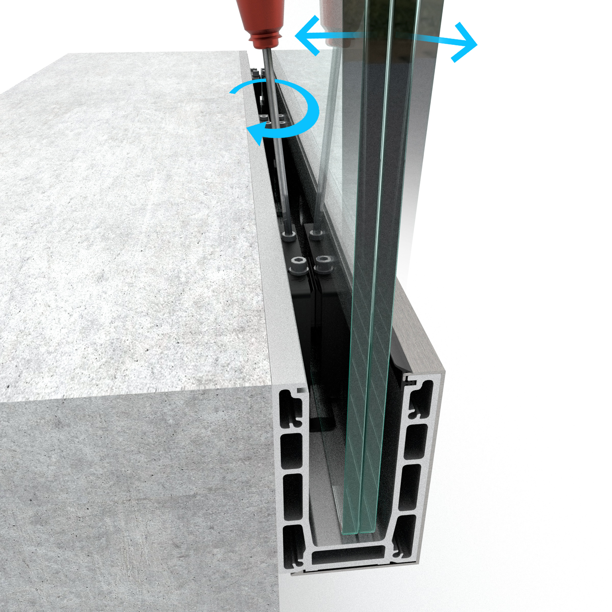 Profilo laterale 'U' Type 'ID VARIO' (2kN) - Alluminio in effetto inox L=5000mm