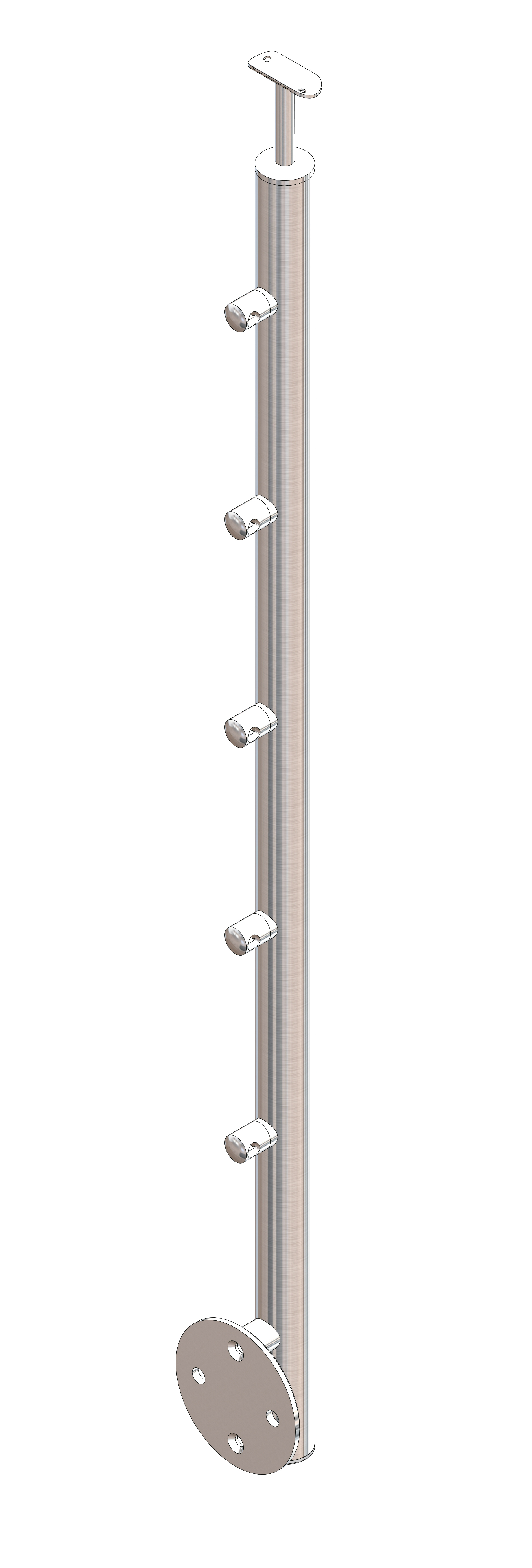 Rundpfosten Ø42,4x2mm L=1180mm AISI 304 sat.