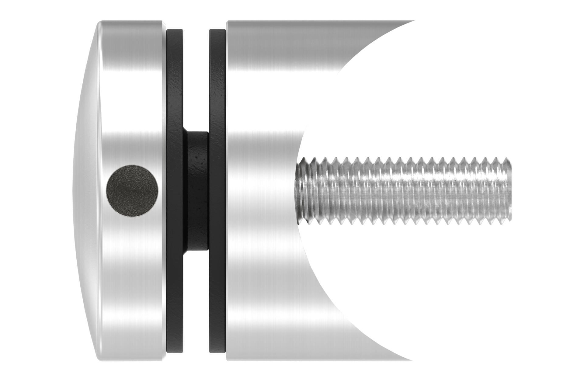 Glass holder d=40mm with M8x45 screw threat for tube d=42,4mm AISI 304 satin finish