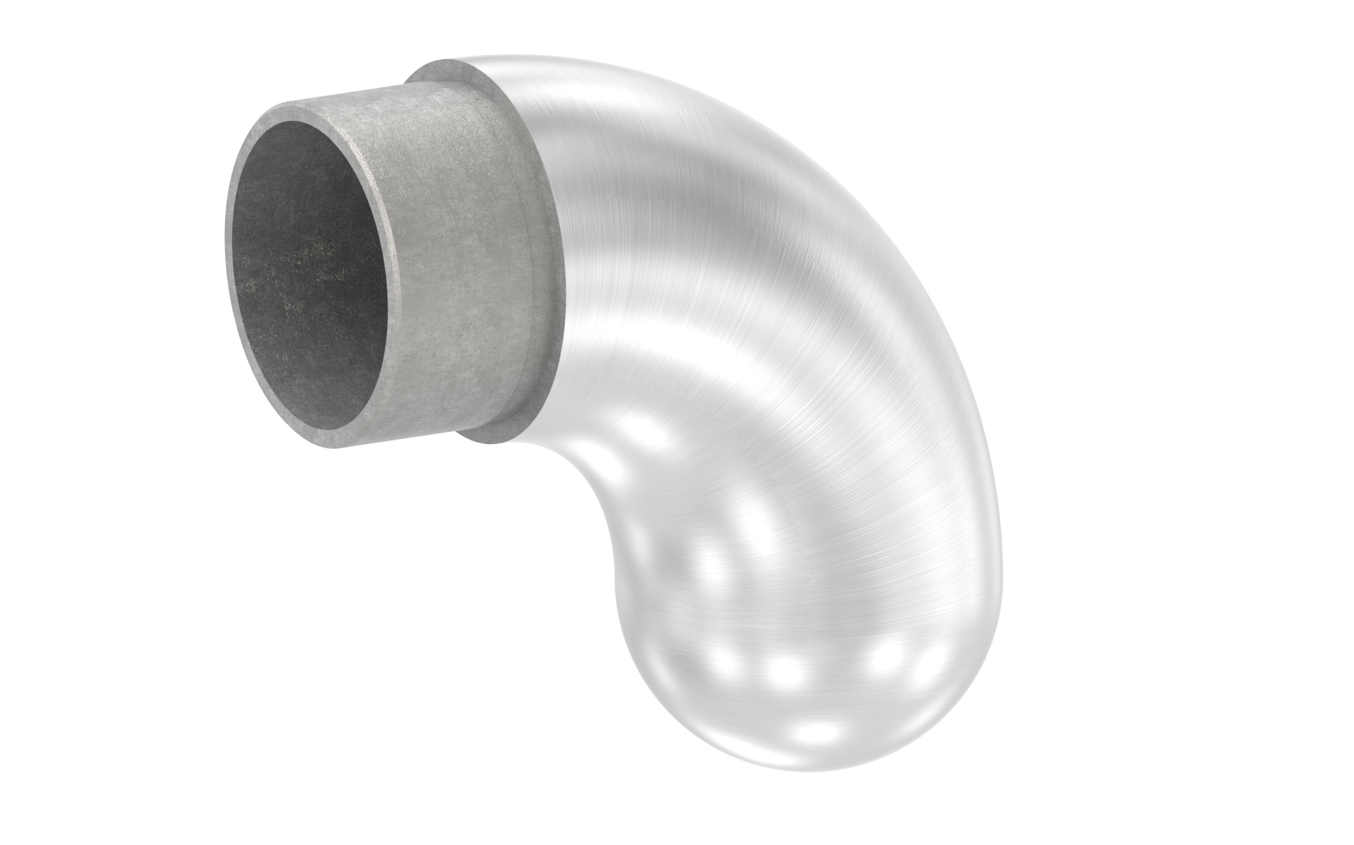 Rounded end fitting 90 degree for pipe d=42,4x2mm AISI 304 satin finish