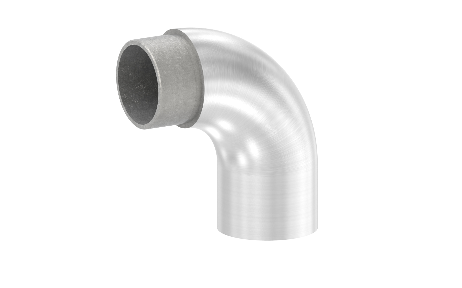 End fitting long 90 degree for pipe d=33,7x2mm AISI 304 satin finish