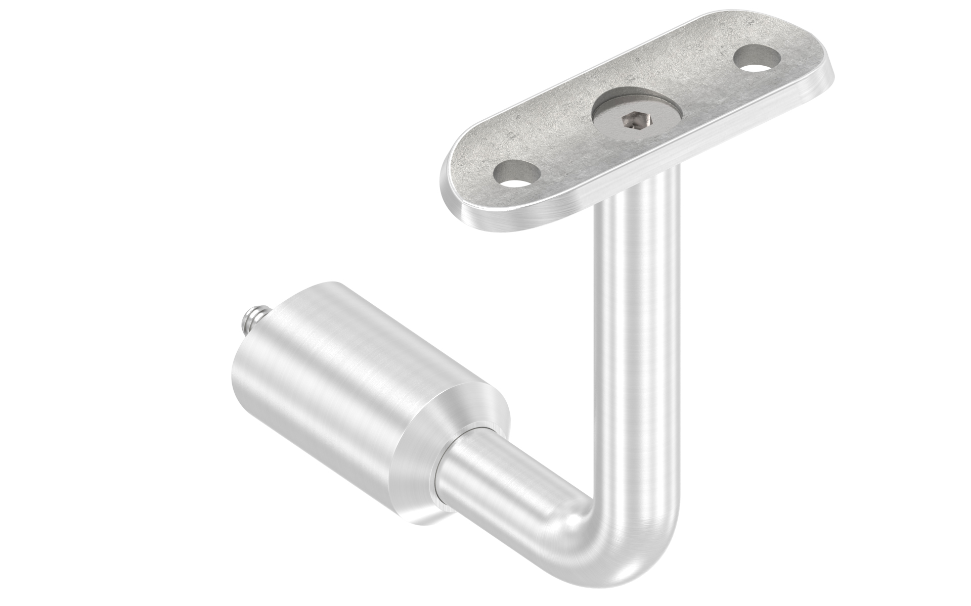 Lateral handrail support for tube d=42,4mm with round mounting plate d=42,4mm AISI 304 satin finish