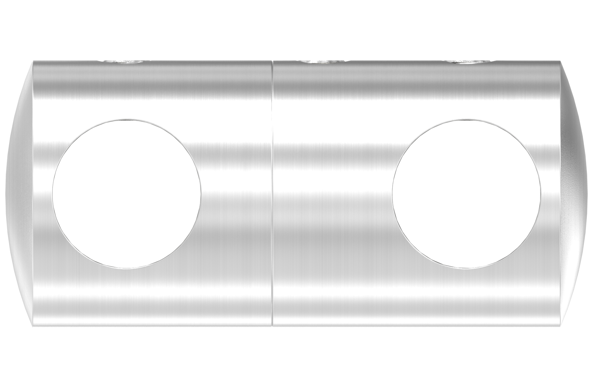 Supporto doppio per tondino d=12/12mm AISI 304 sat.