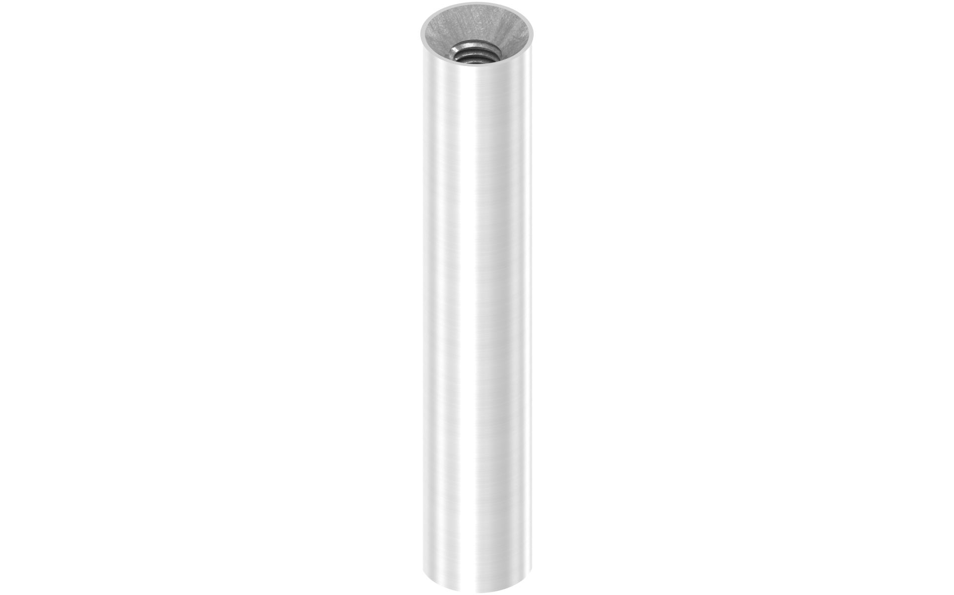 Solid fixed pin d=12x68mm with 2x M6 thread AISI 304 satin finish