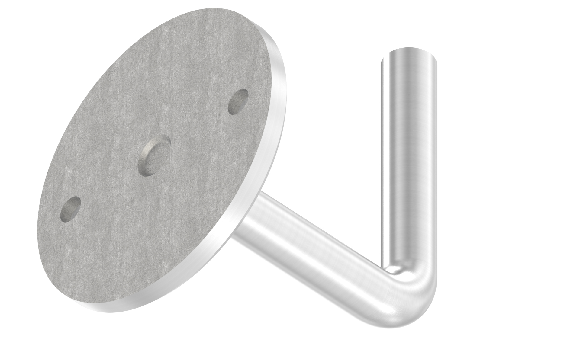 Wall bracket with fixed pin with M6 thread and plate d=70mm AISI 304 satin finish