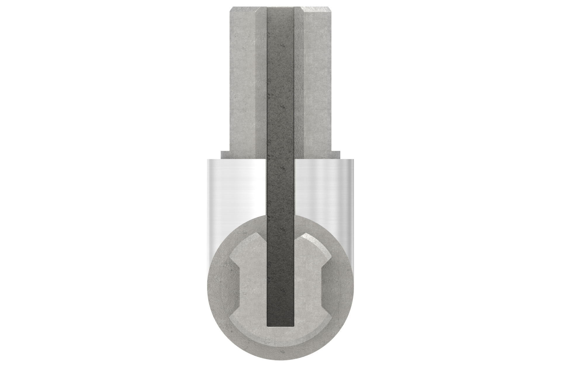 Elbow connector 90 degree for profile for iron sheet 27x1,7mm AISI 304 satin finish