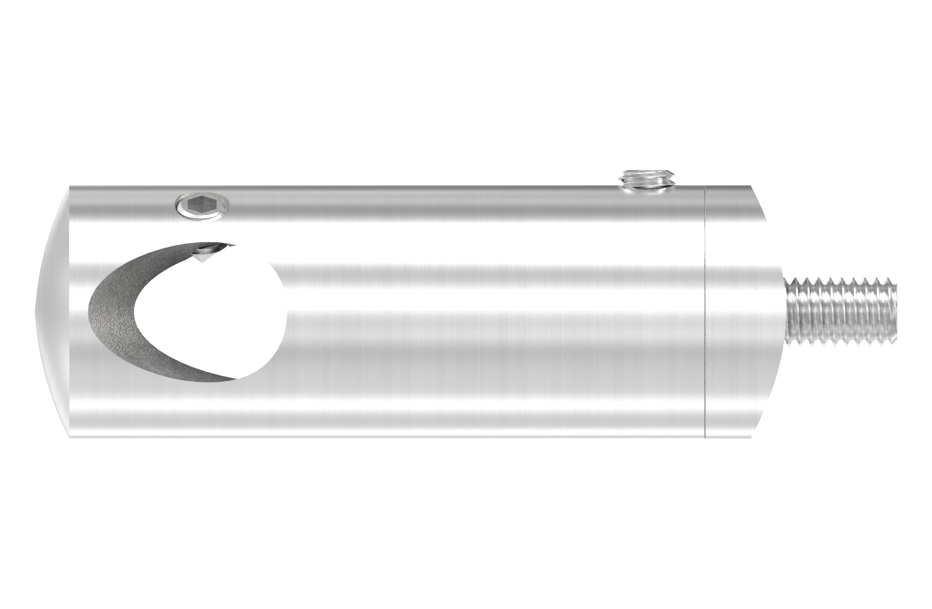 Querstabhalter für Inneneck 90° für Rundstahl d=12mm und Rohr d=42,4mm AISI 304 geschliffen