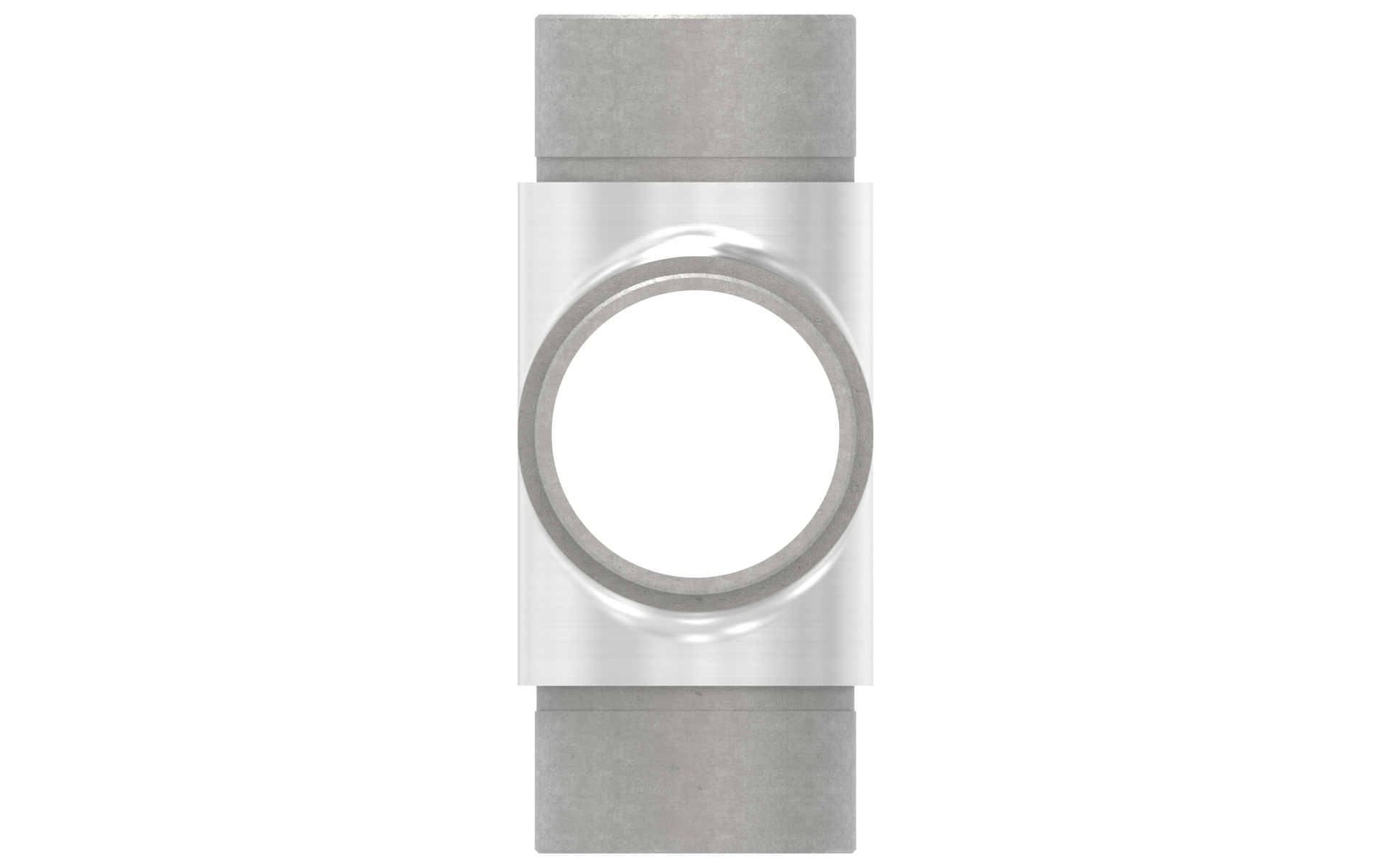 Cross connector d=42,4x2mm AISI 304 satin finish