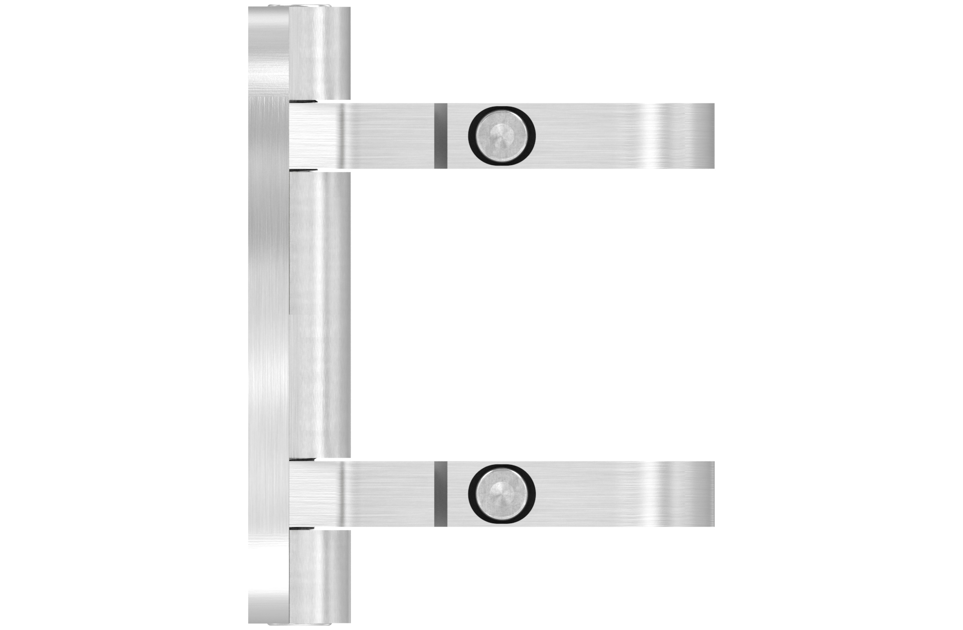 Lateral fixing plate for angle for tube d=42,4mm AISI satin finish