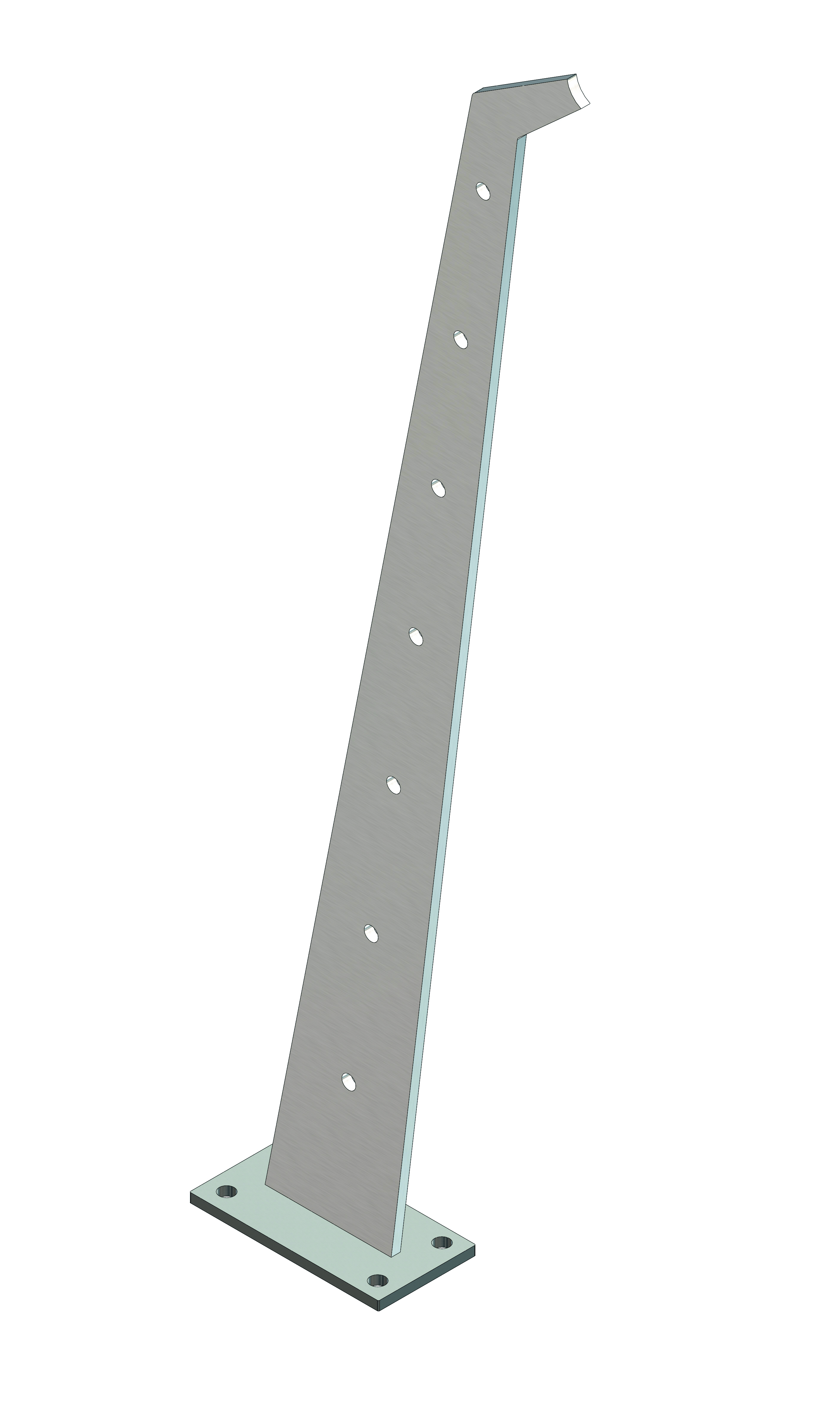 Montante tagliato a laser spess. 8mm L= 960mm AISI 304 sat.