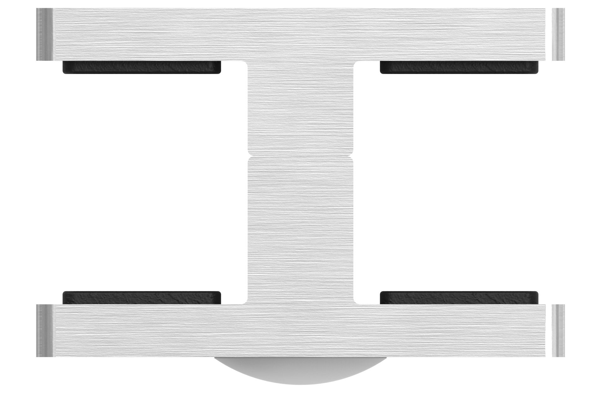 Glasausrichter in Edelstahl für Glasstärke 16,76-17,52mm AISI 304 geschliffen