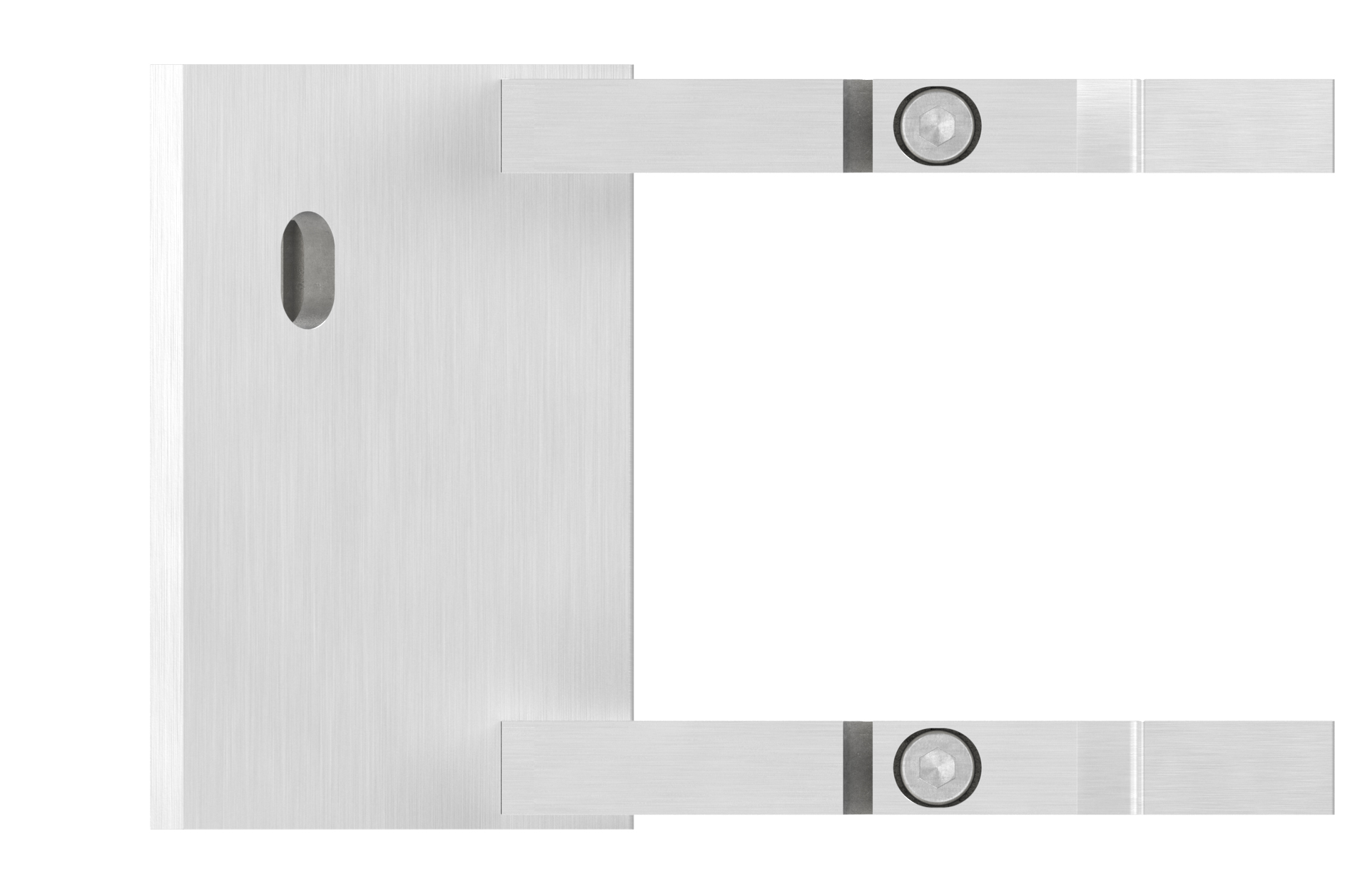 Piastra a 90° di ancoraggio laterale per tubo 40x40mm AISI 304 sat.