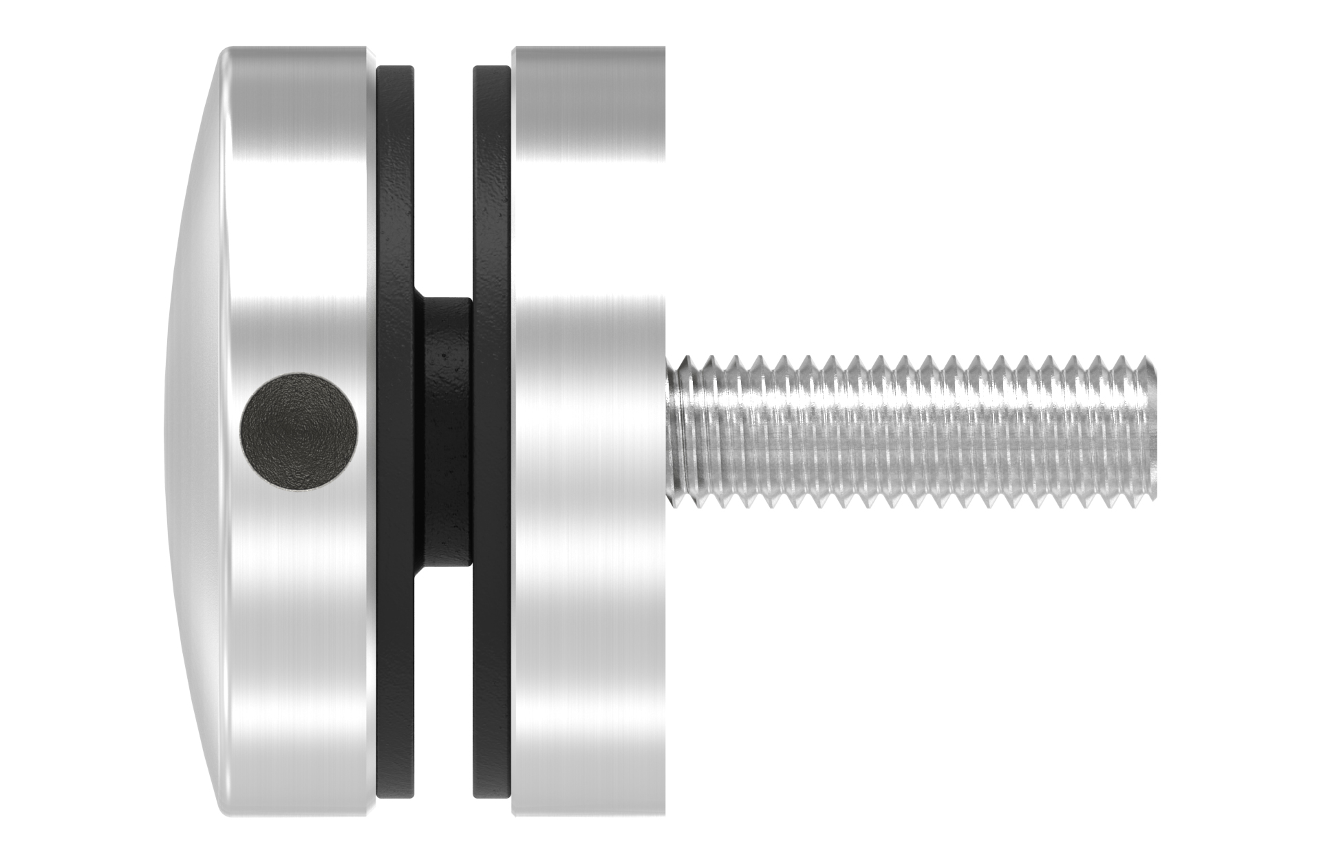 Glass holder d=40mm with M10x45 screw threat for flat profile AISI 304 satin finish