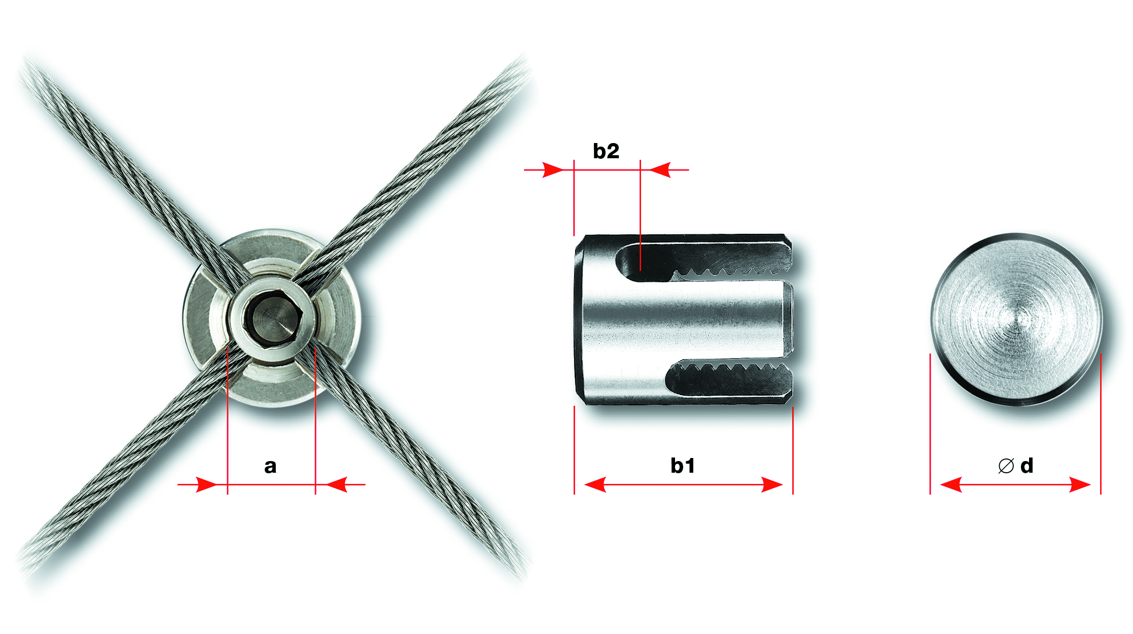 Seilkreuz für Seil 5 mm AISI 316