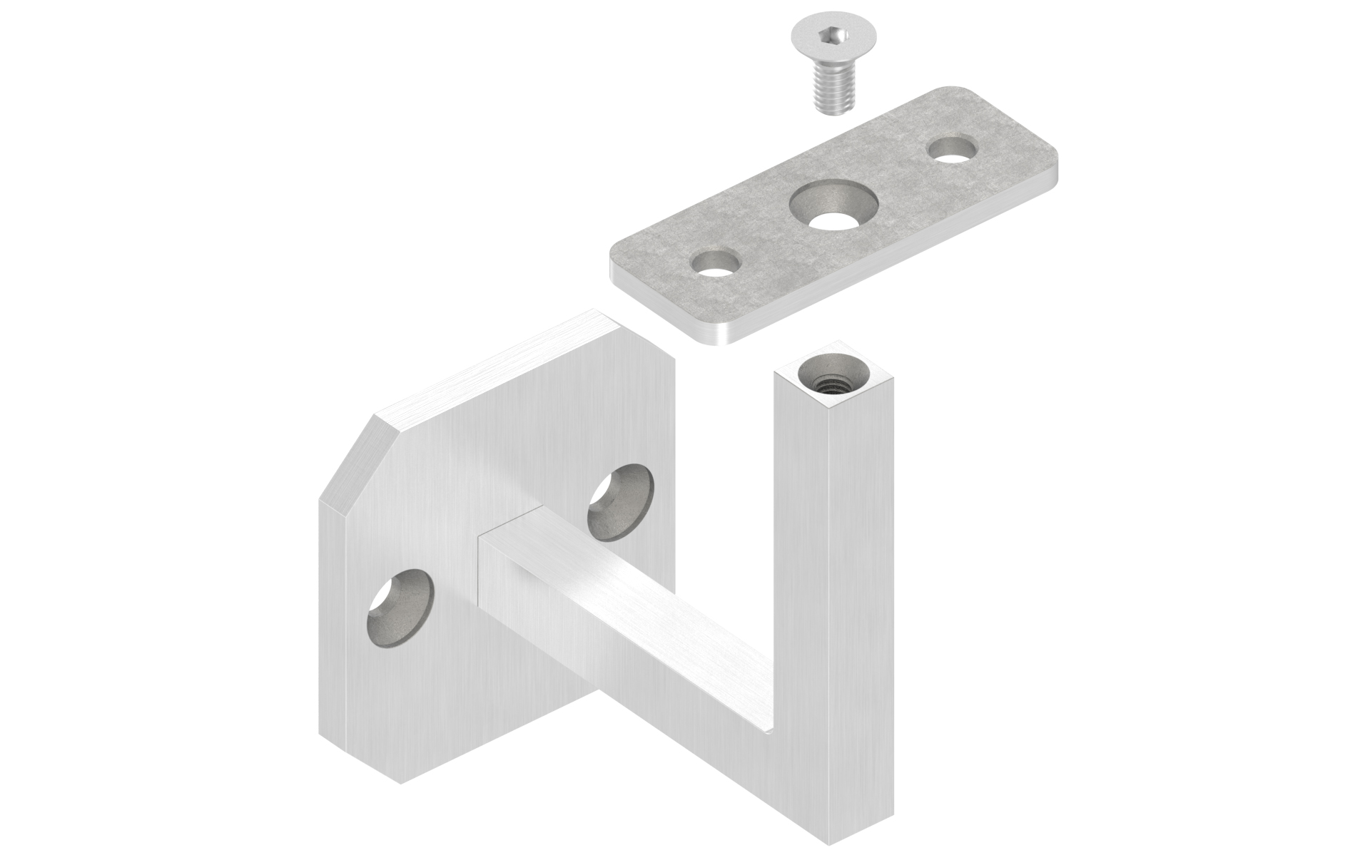 Wall bracket support for square profil AISI 304 satin finish