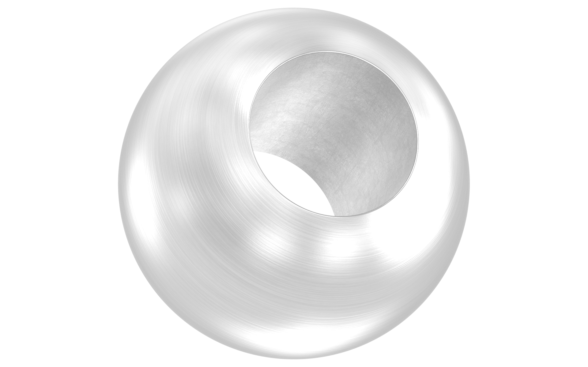 Solid decoration ball d=25mm with a through hole d=12,2mm AISI 304 satin finish