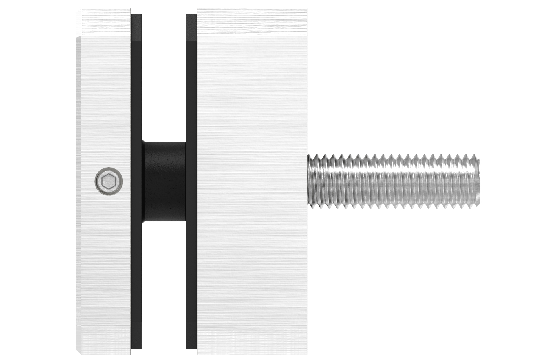 Vite fermavetro quadrato d=63x63mm con attacco diritto AISI 304 sat.