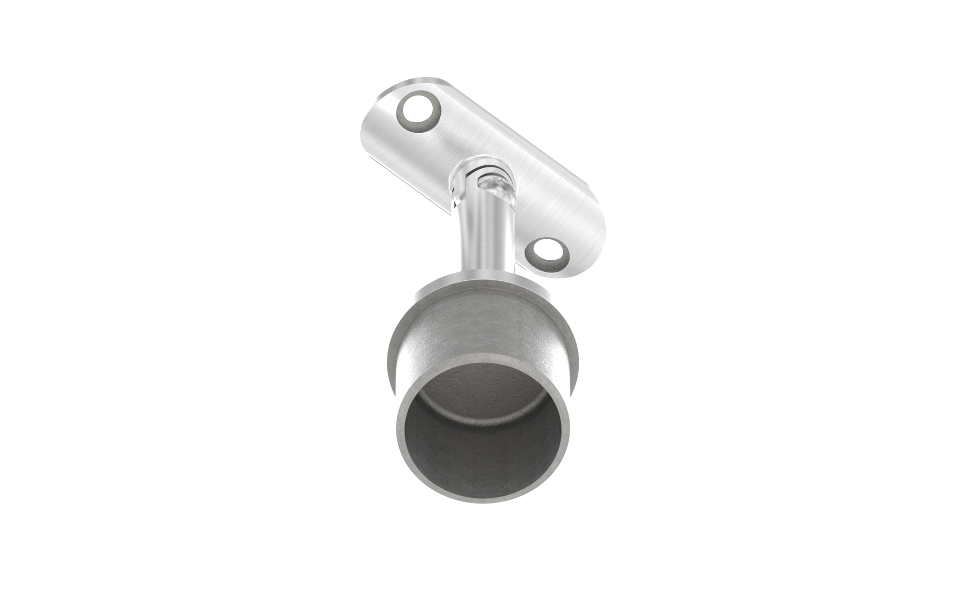 Handrail support with adjustable pin and plate for handrail d=42,4mm AISI 304 satin finish