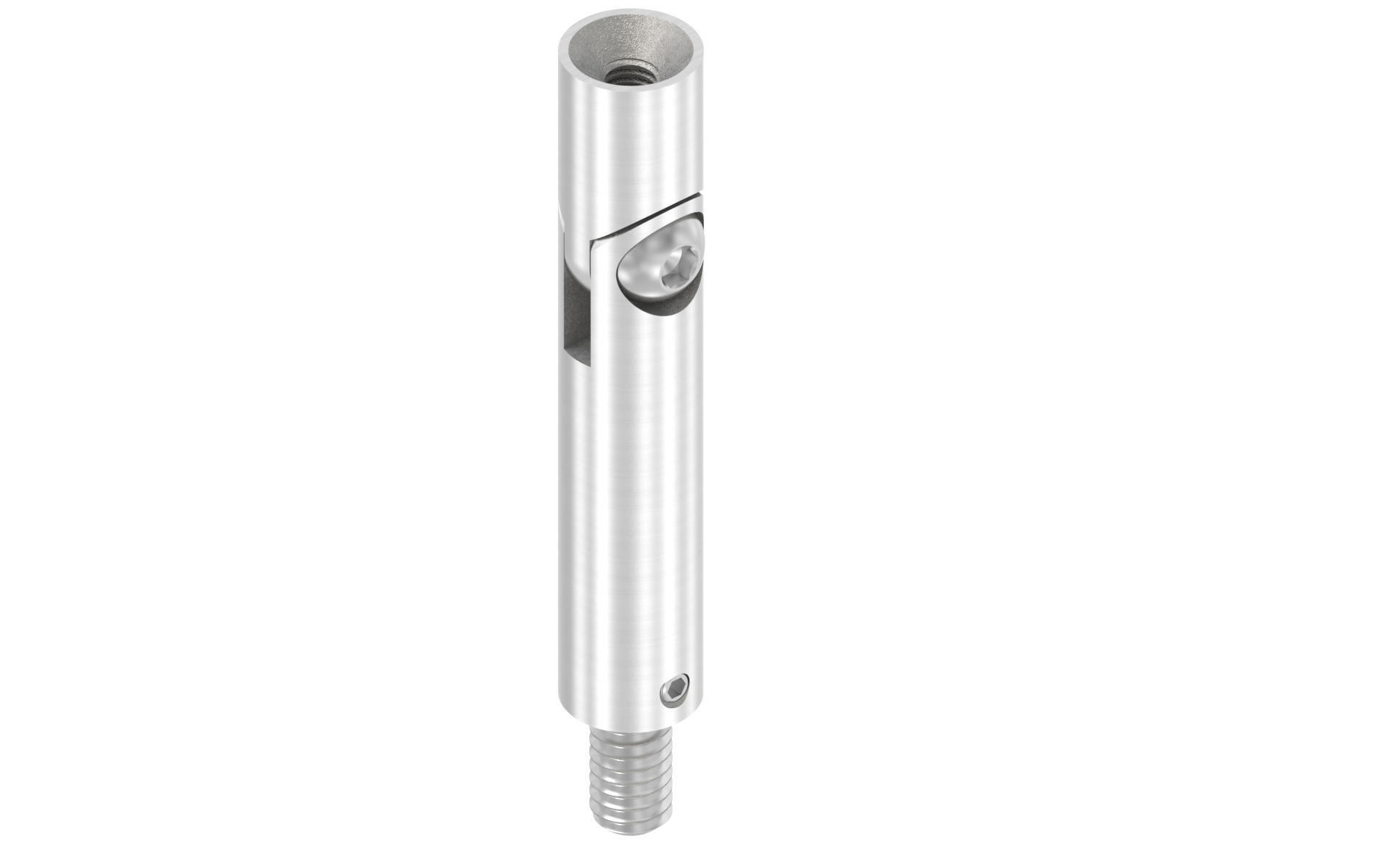 Solid adjustable pin d=14x76mm, 360° turnable and adjustable by 140°, AISI 304 satin finish