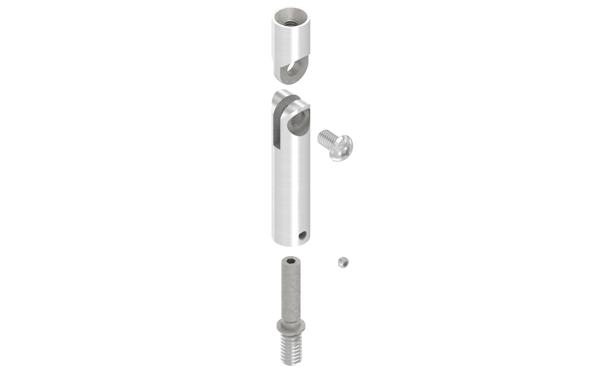 Solid adjustable pin d=14x76mm, 360° turnable and adjustable by 140°, AISI 304 satin finish