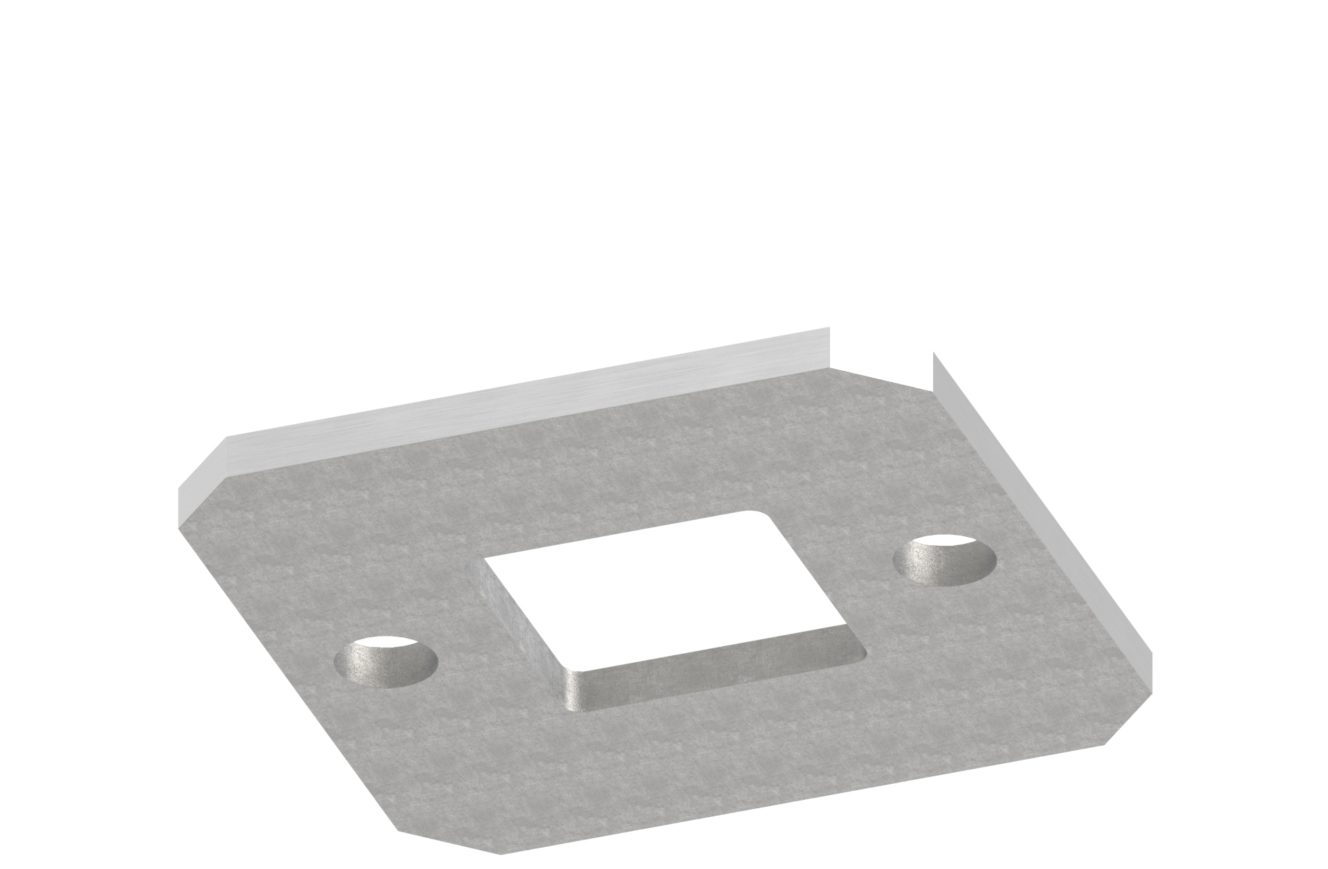 Baseplate 100x100x6mm laser cutted for flat profile 40x40mm AISI 304 satin finish