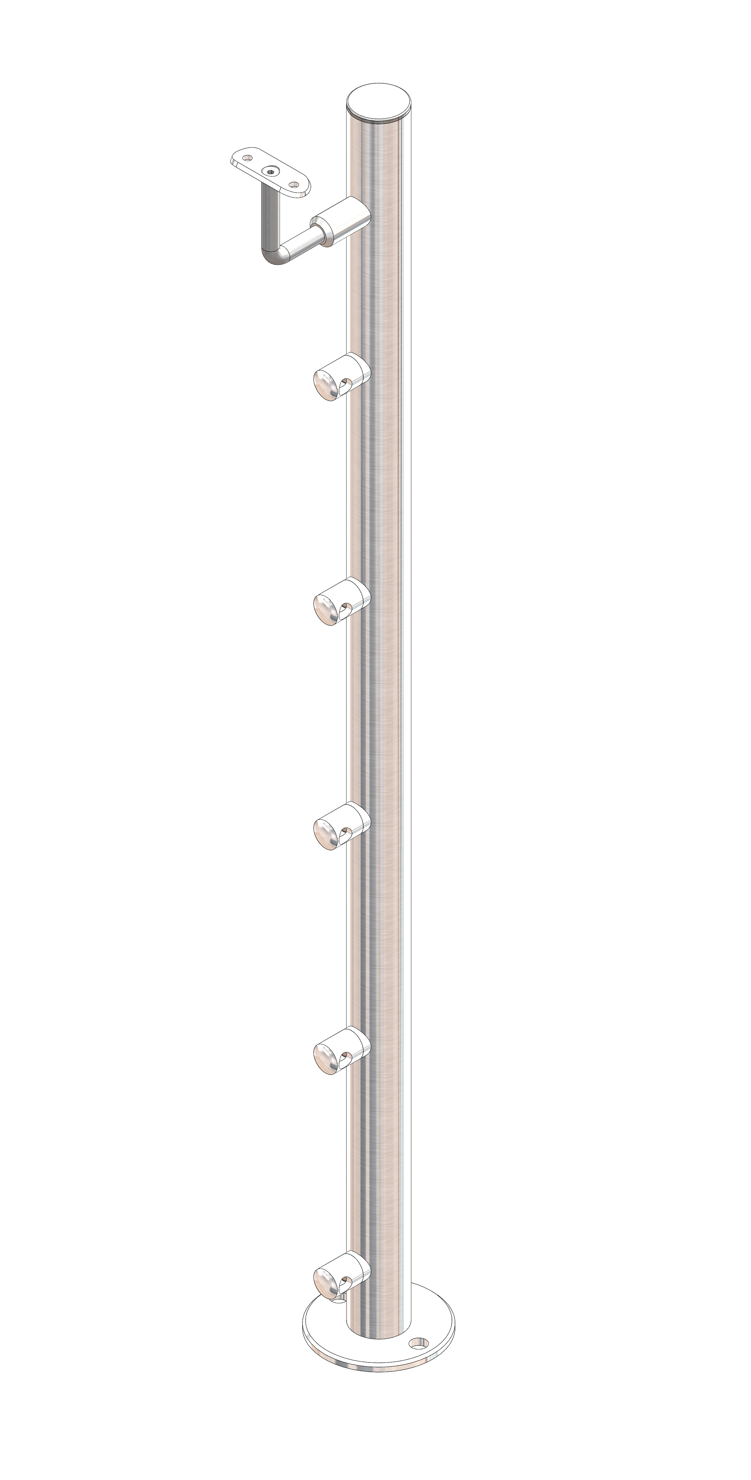 Rundpfosten Ø42,4x2mm L= 960mm AISI 304 sat.