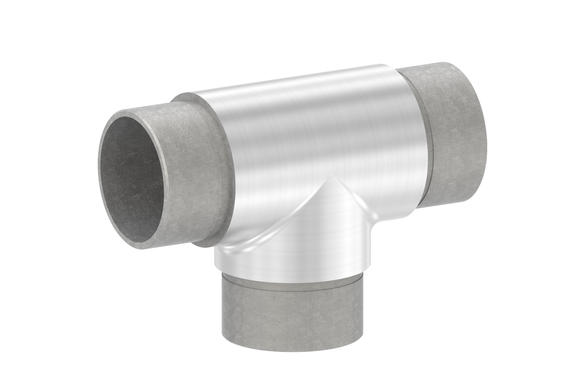 Pipe connector 'T' d=42,4x2mm AISI 304 satin finish